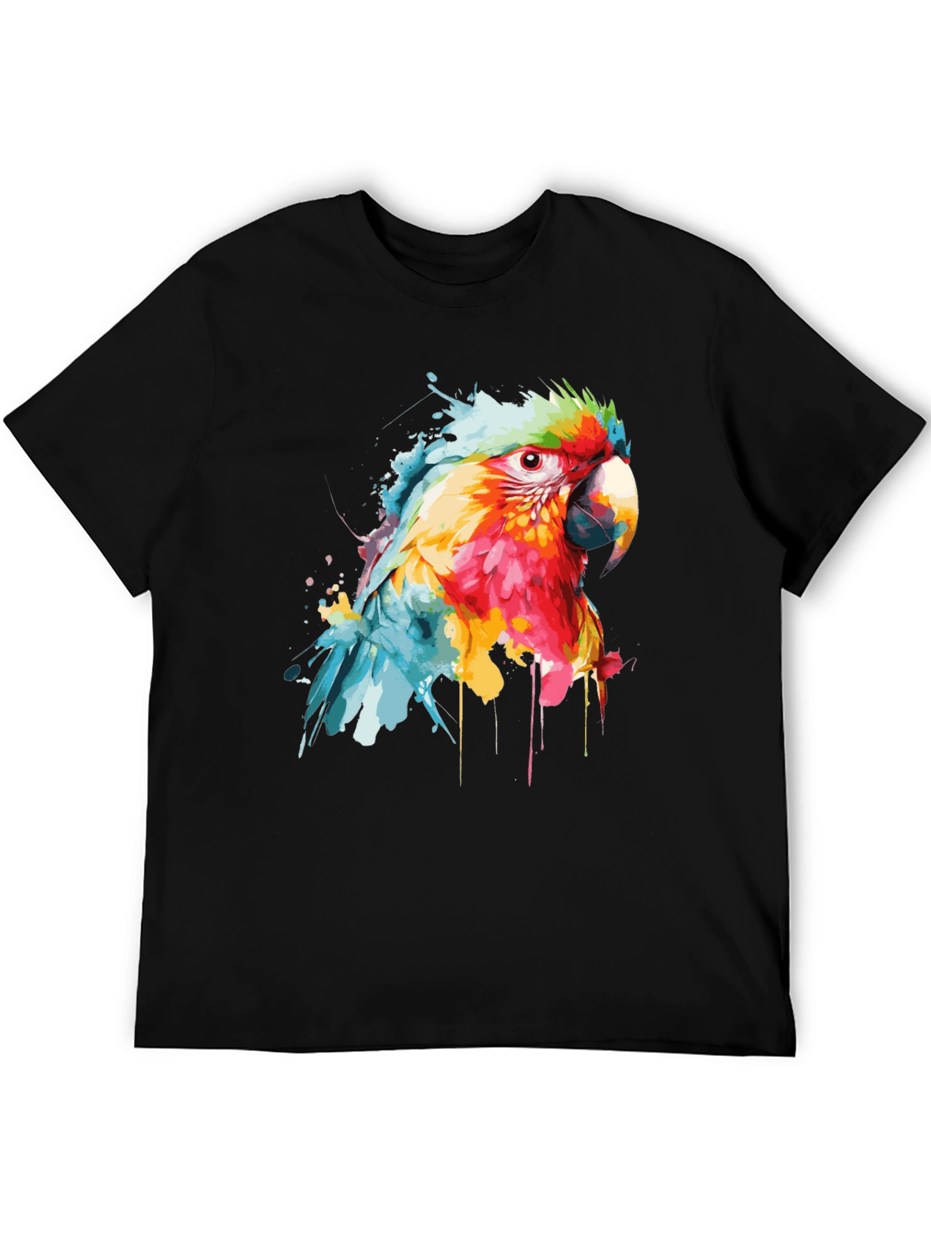 Watercolor Parrot Graphic T-Shirt