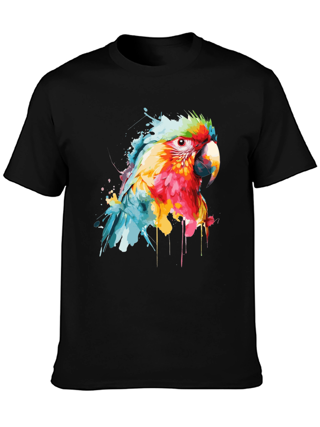 Watercolor Parrot Graphic T-Shirt