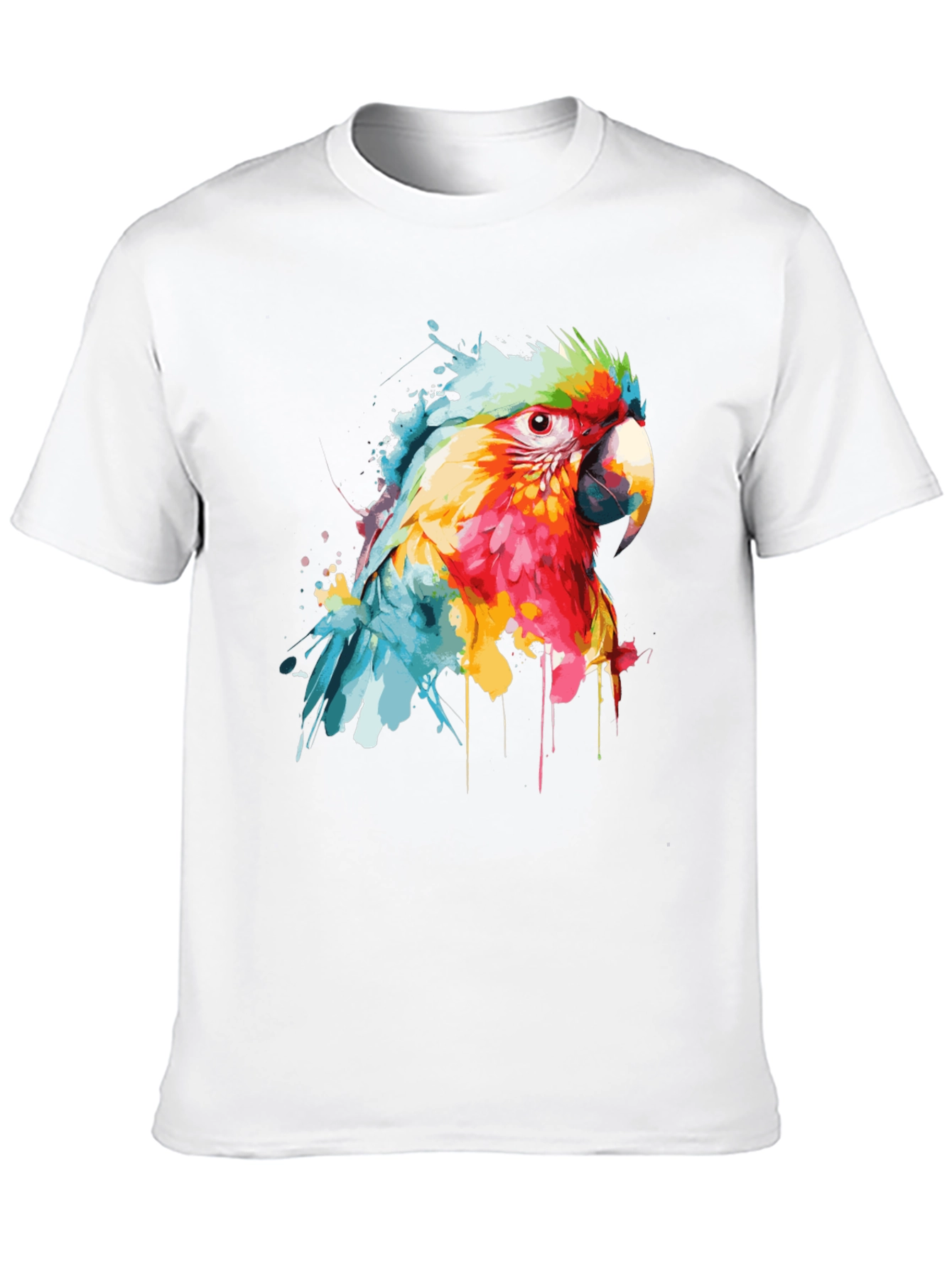 Watercolor Parrot Graphic T-Shirt