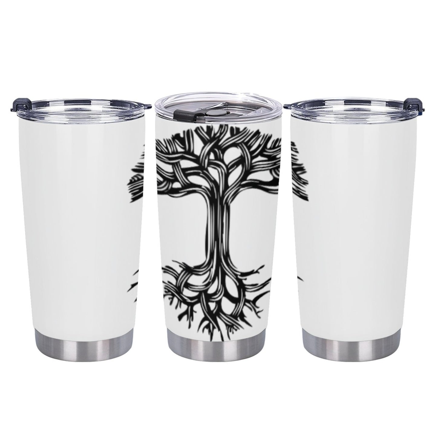 Reusable Graphic Insulated Tumbler - Stainless Steel Leak-Proof Travel Cup