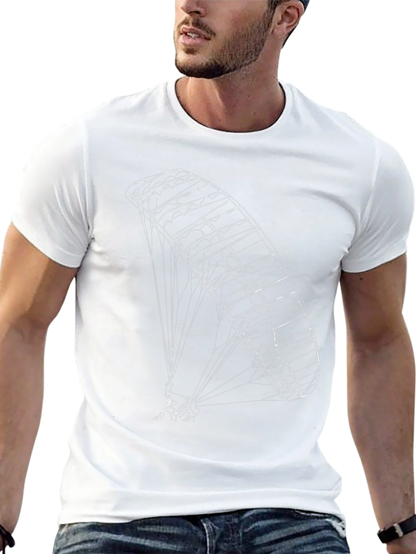 Black Tee with Paragliding Design