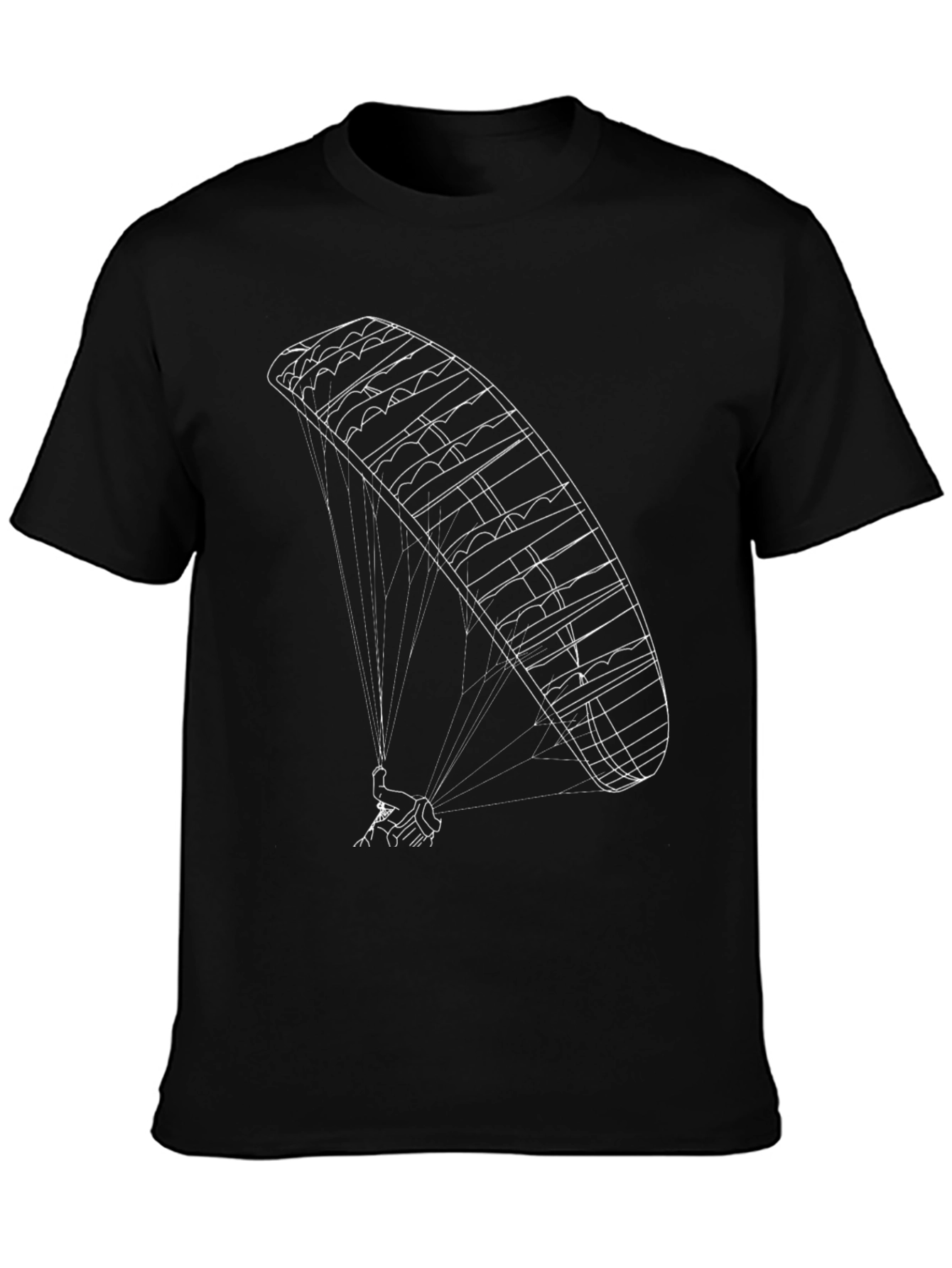 Black Tee with Paragliding Design