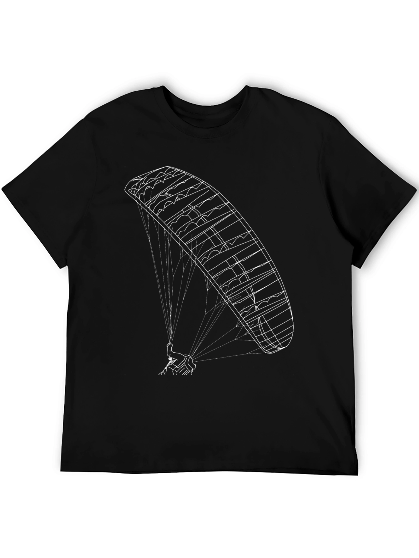 Black Tee with Paragliding Design