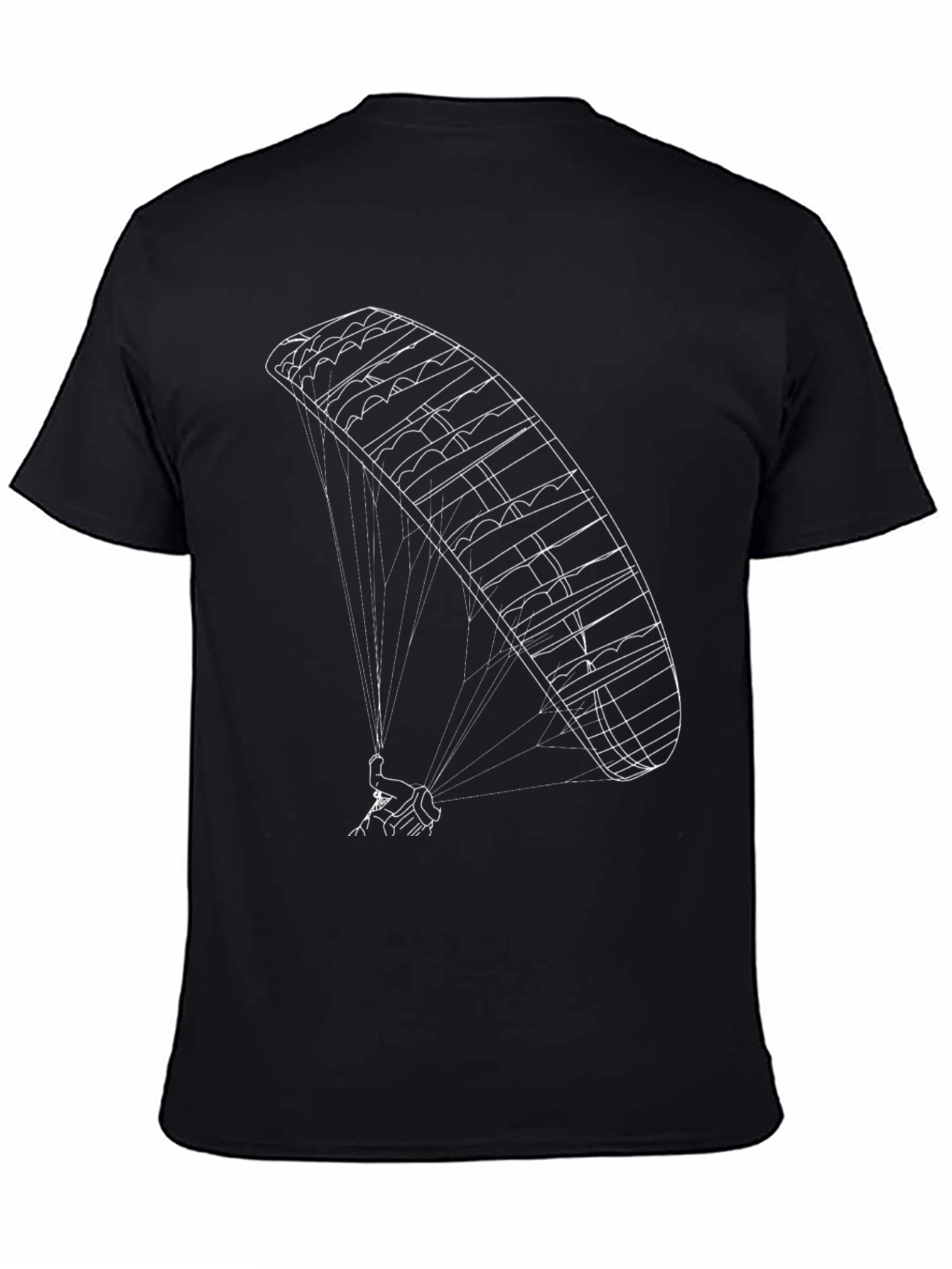 Black Tee with Paragliding Design