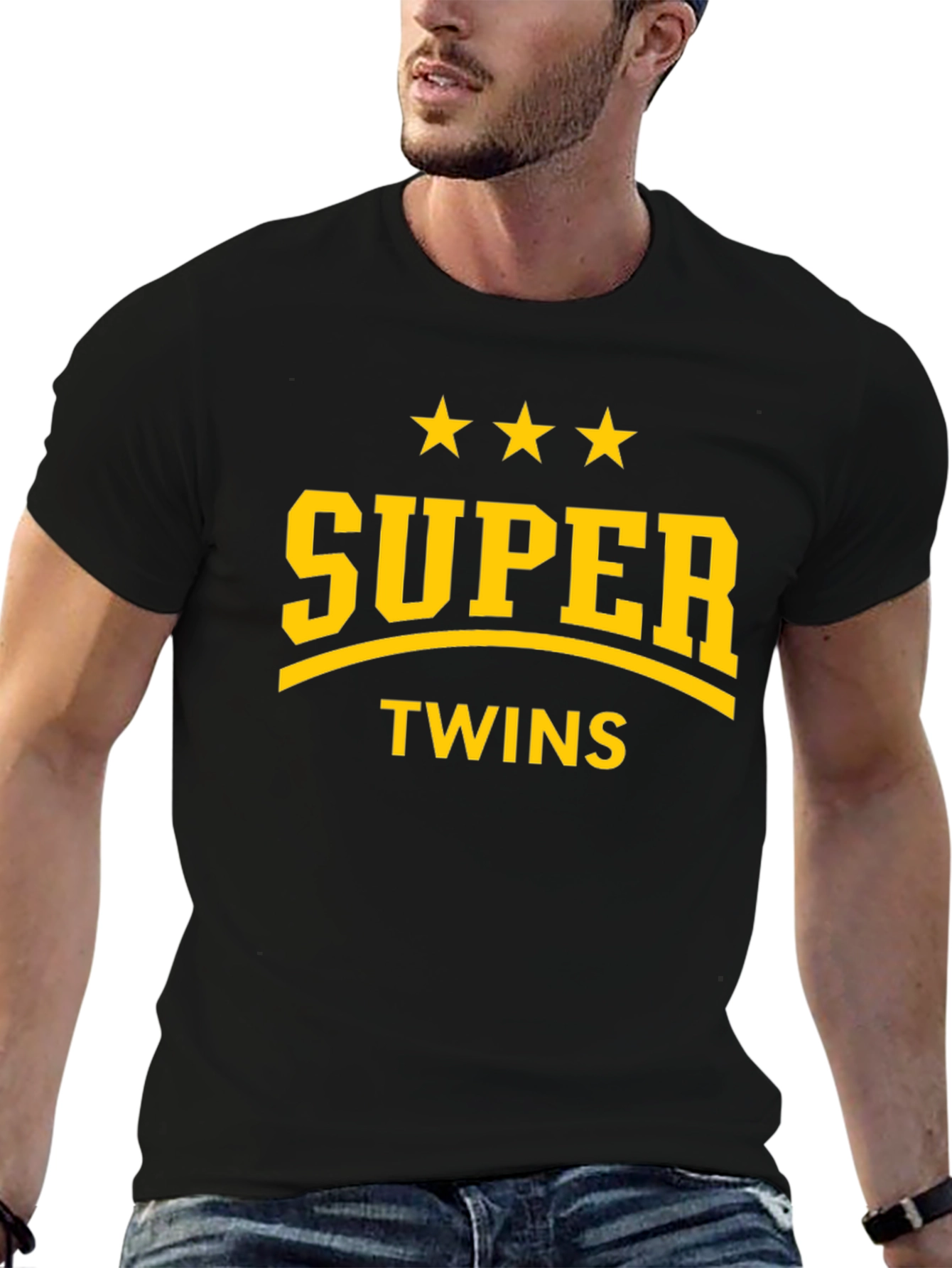 Super Twins Graphic T-Shirt - Black