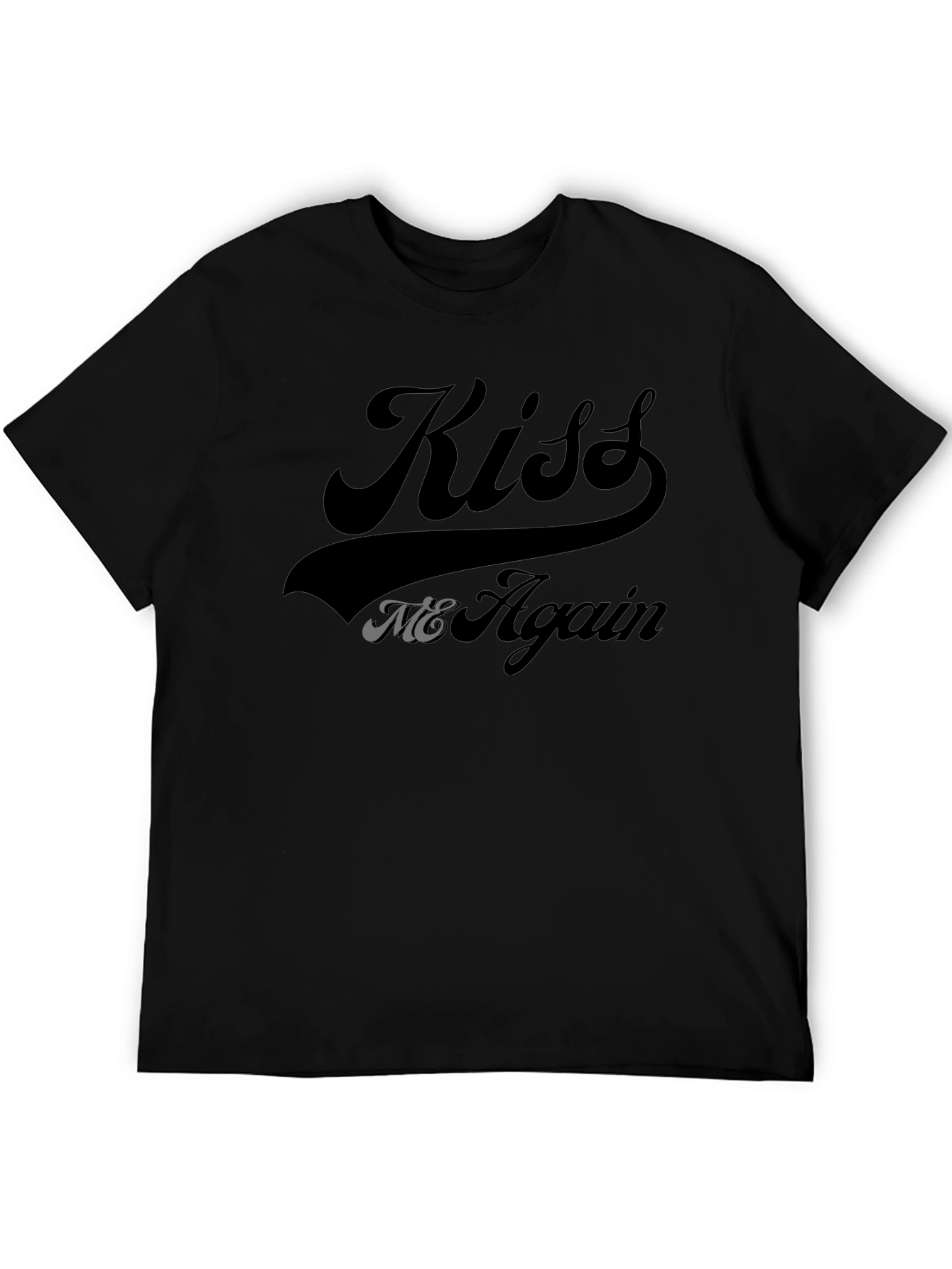 Kiss Me Again Black Graphic Tee Shirt