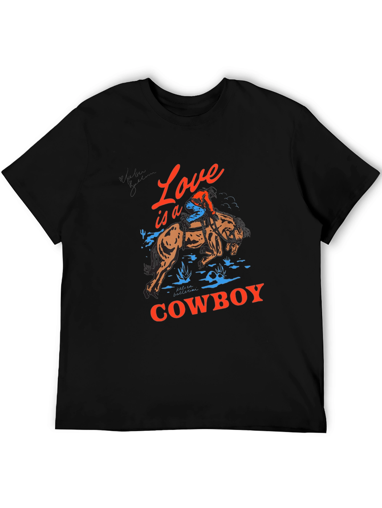 Love is a Cowboy Graphic Tee - Black