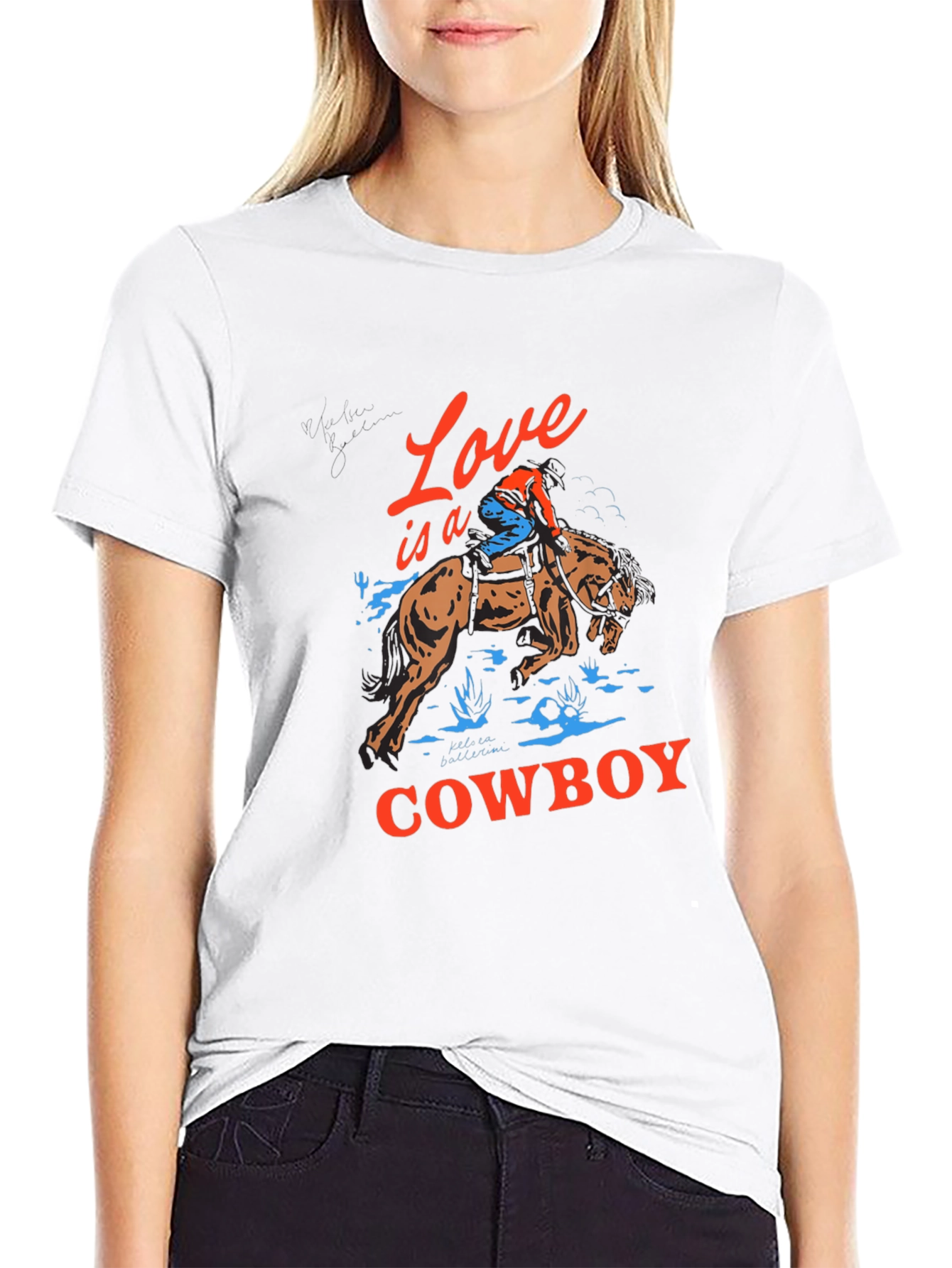 Love is a Cowboy Graphic Tee - Black