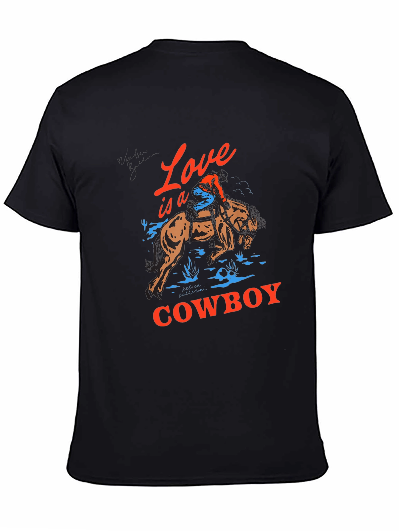 Love is a Cowboy Graphic Tee - Black