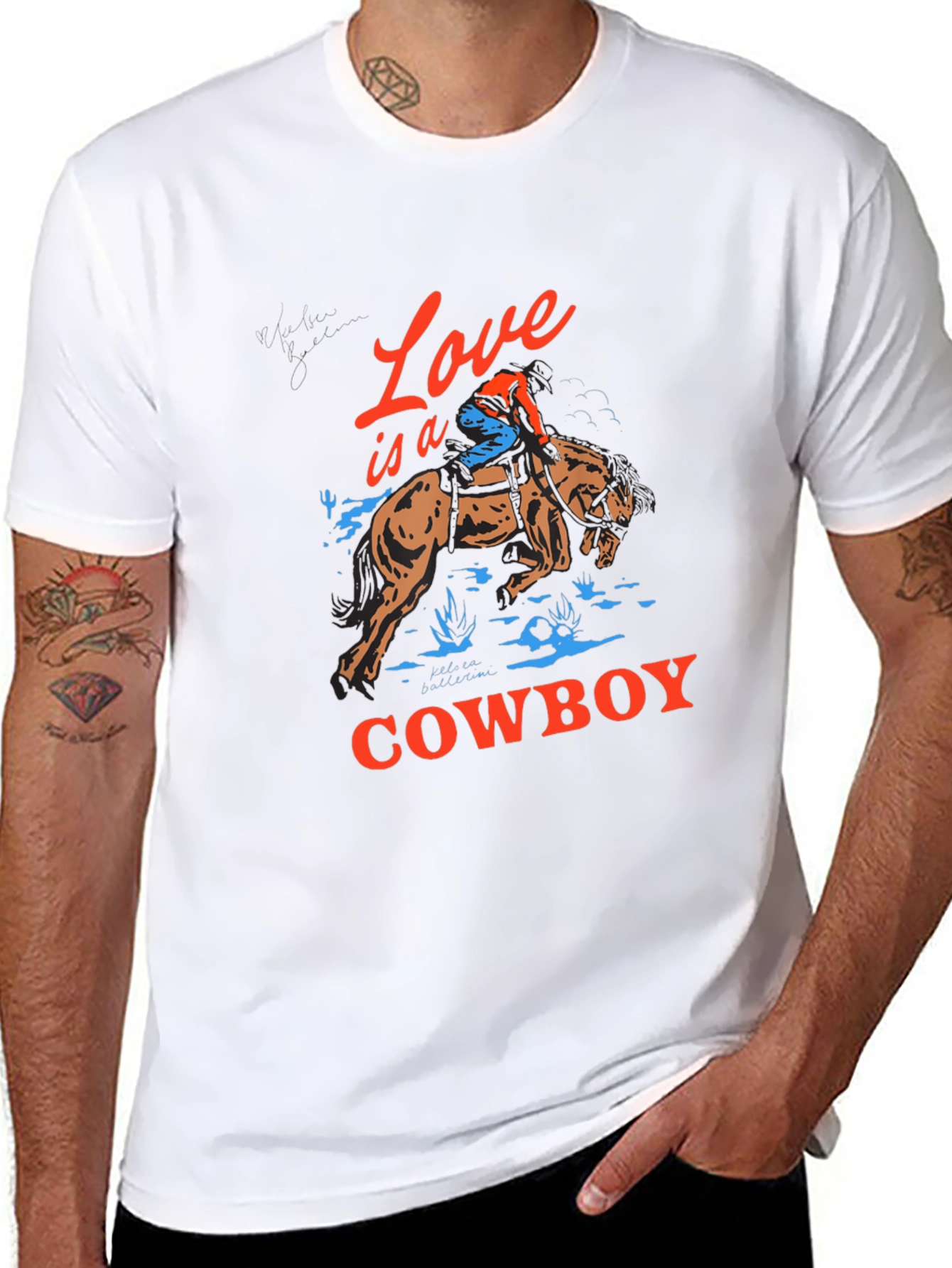 Love is a Cowboy Graphic Tee - Black