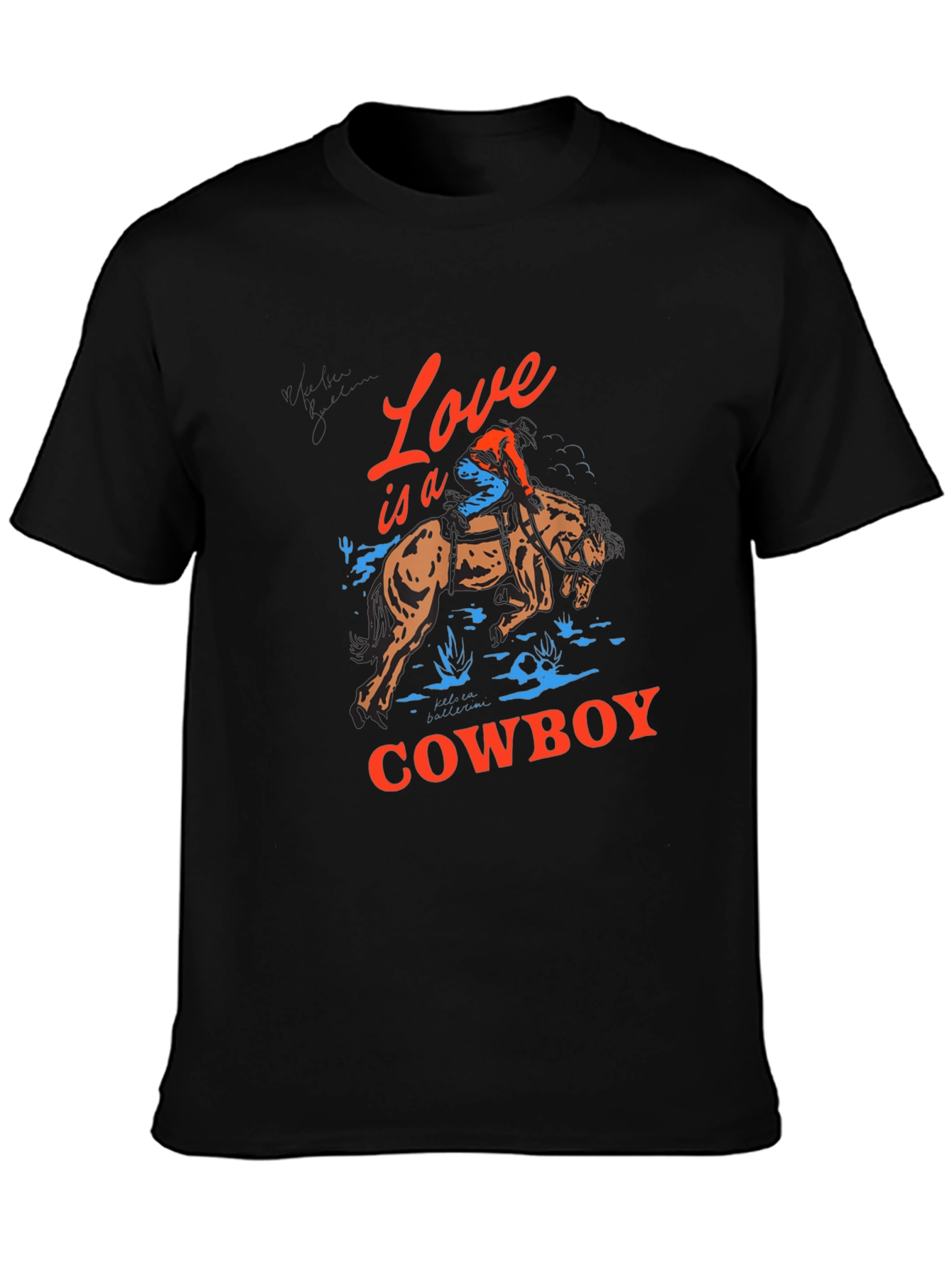 Love is a Cowboy Graphic Tee - Black