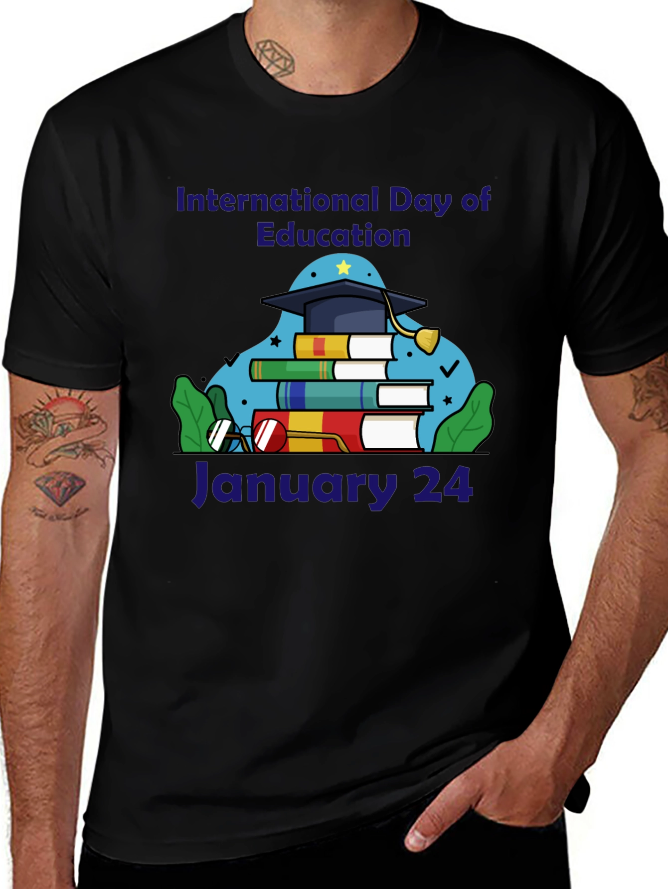 International Day of Education Black T-Shirt