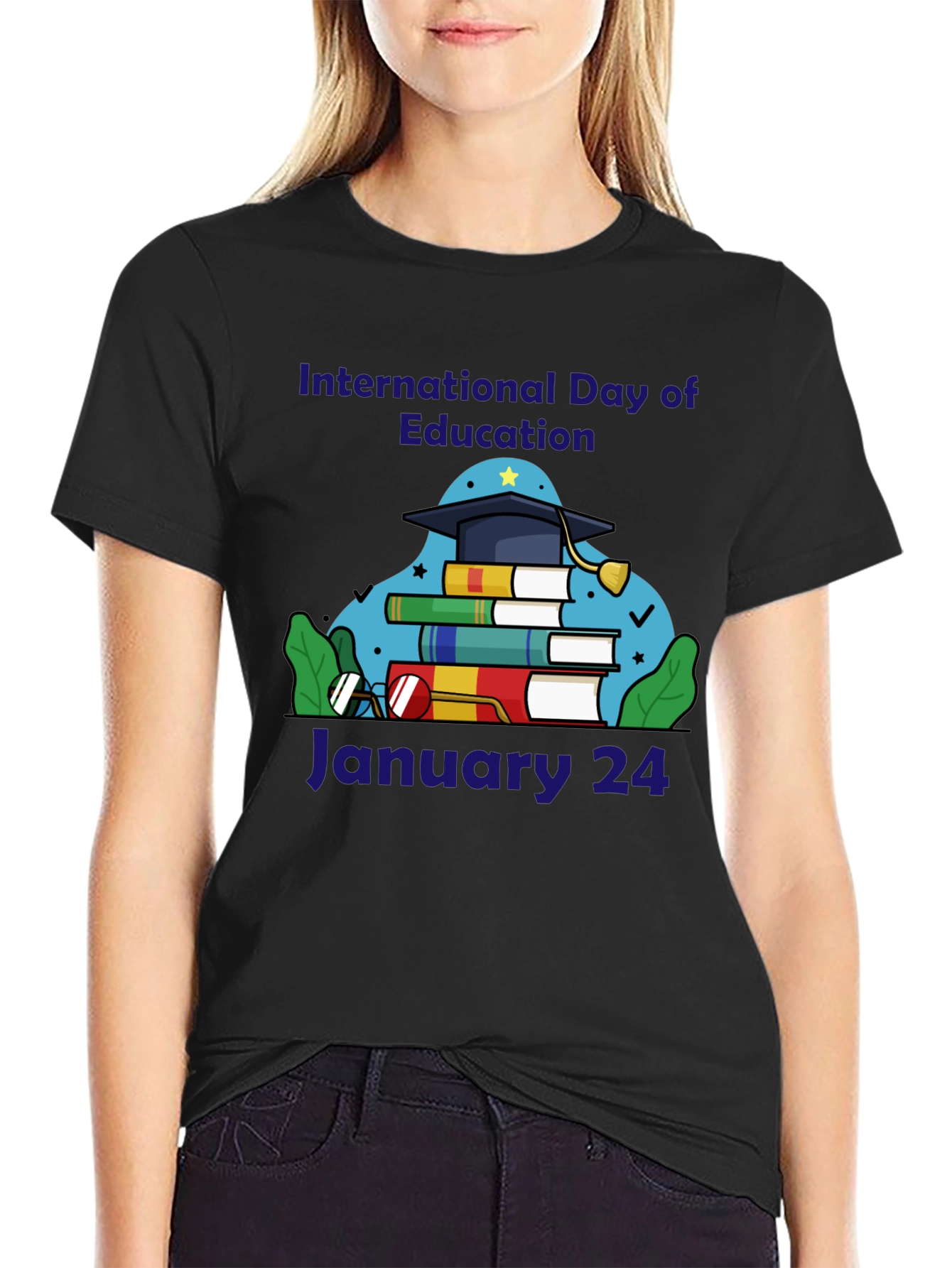 International Day of Education Black T-Shirt