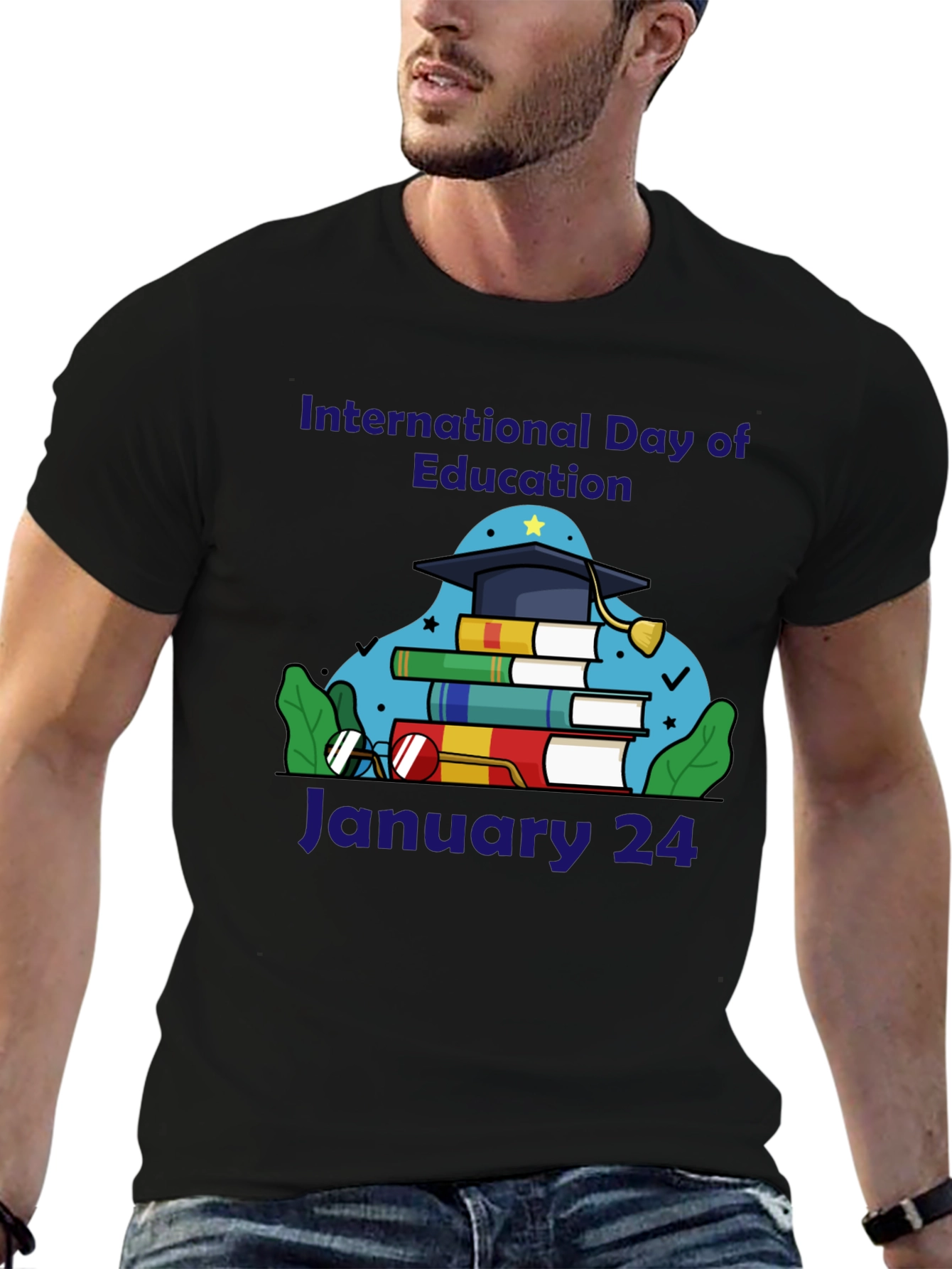 International Day of Education Black T-Shirt