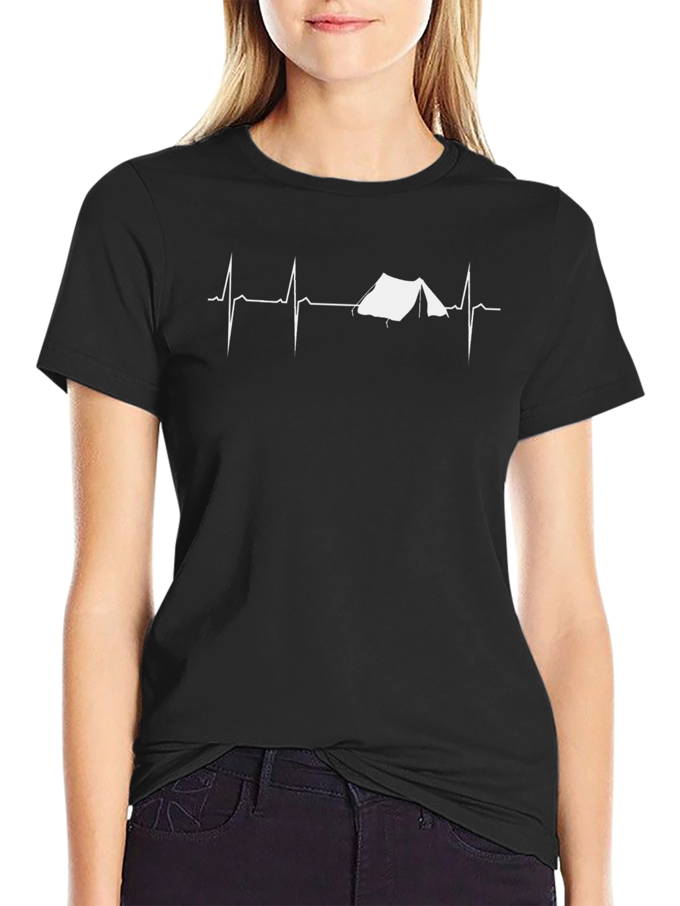 Camping Heartbeat Graphic Tee - Adventure Shirt