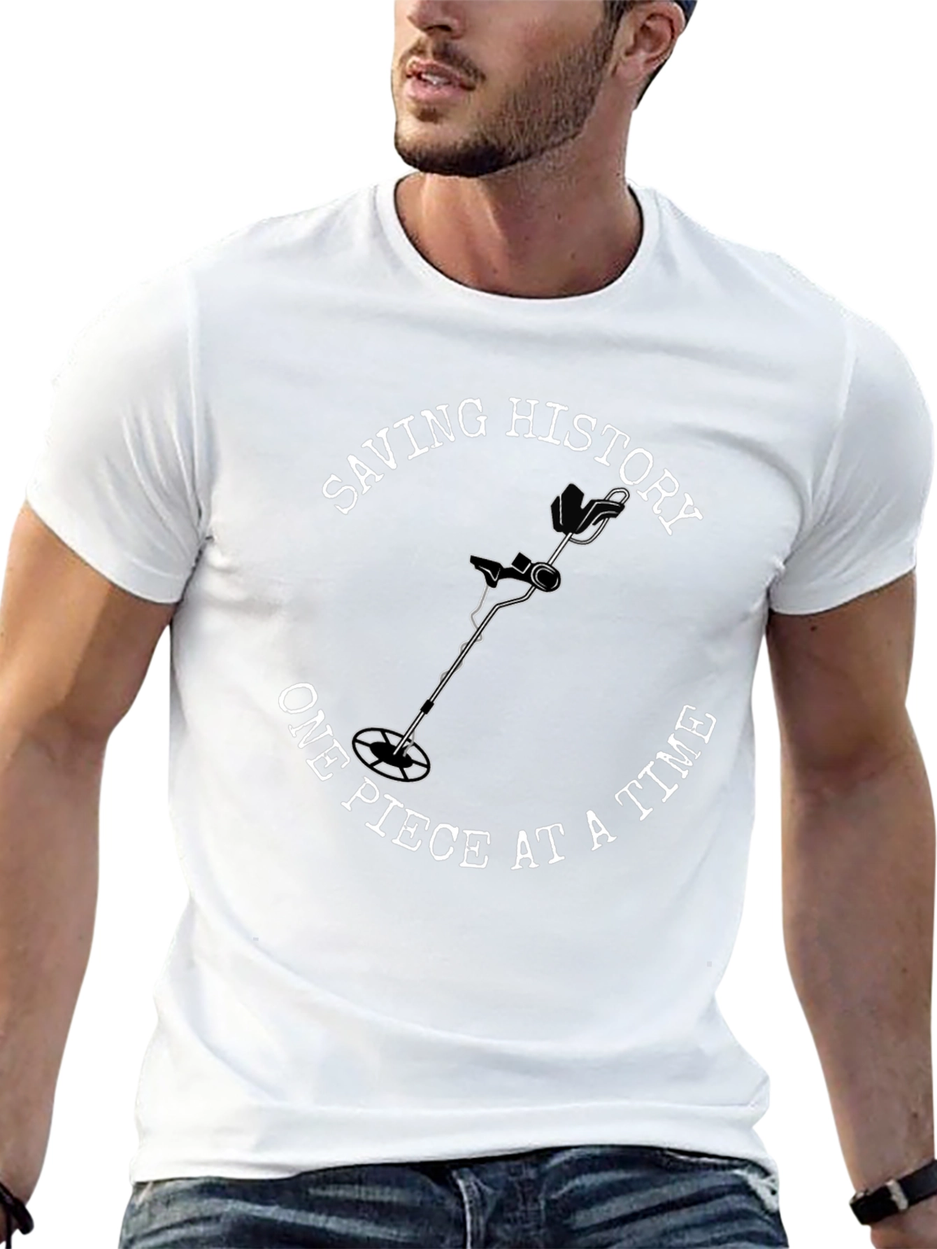 Saving History Metal Detecting Graphic T-Shirt