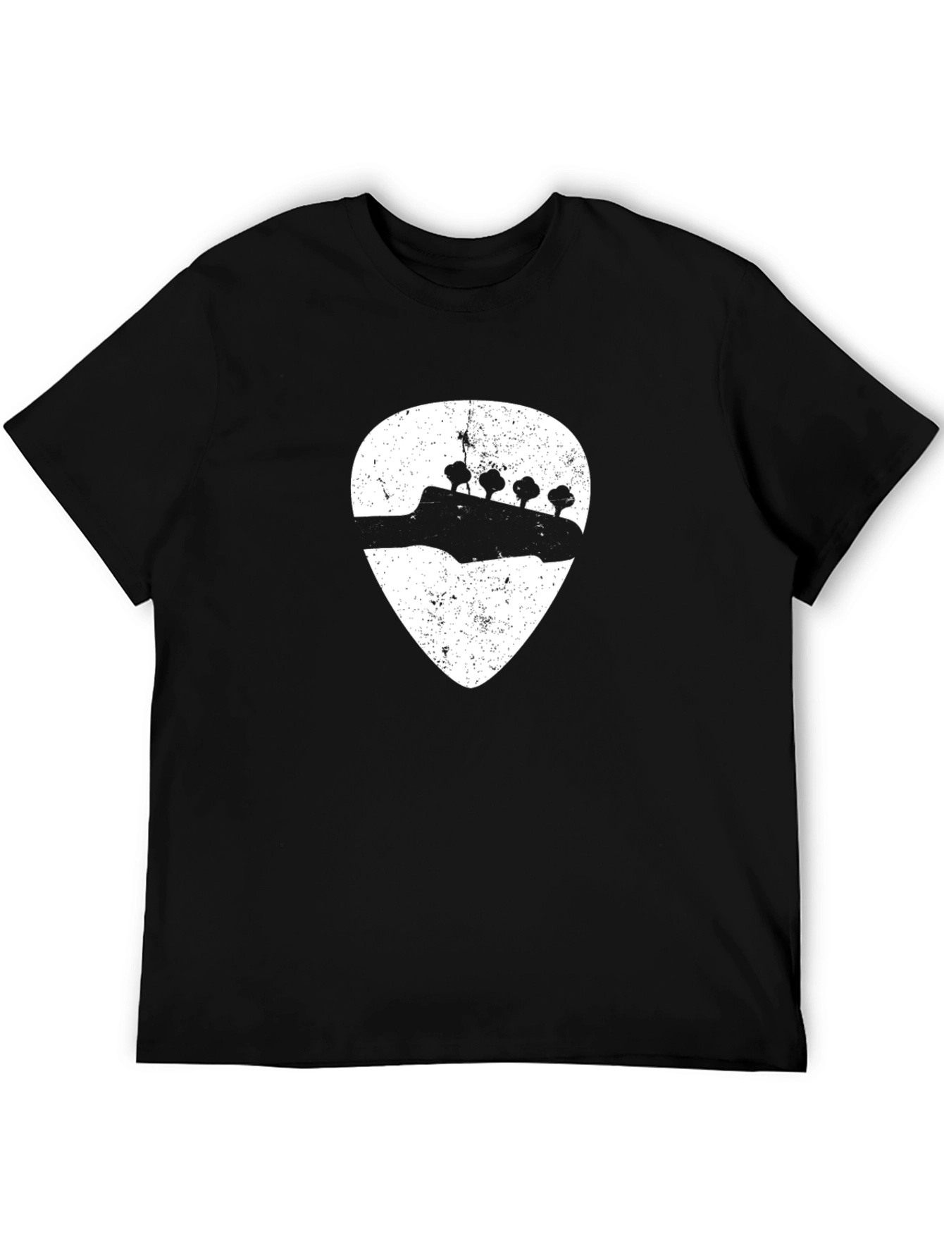 Guitar Pick Bass Headstock Graphic Tee