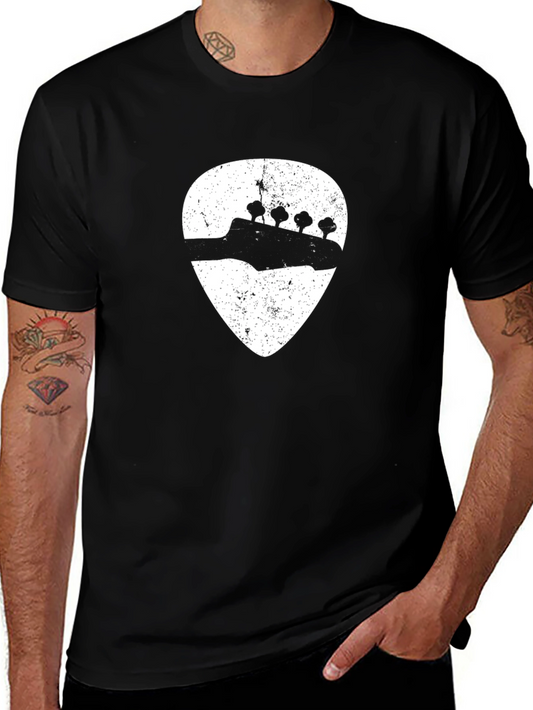Guitar Pick Bass Headstock Graphic Tee
