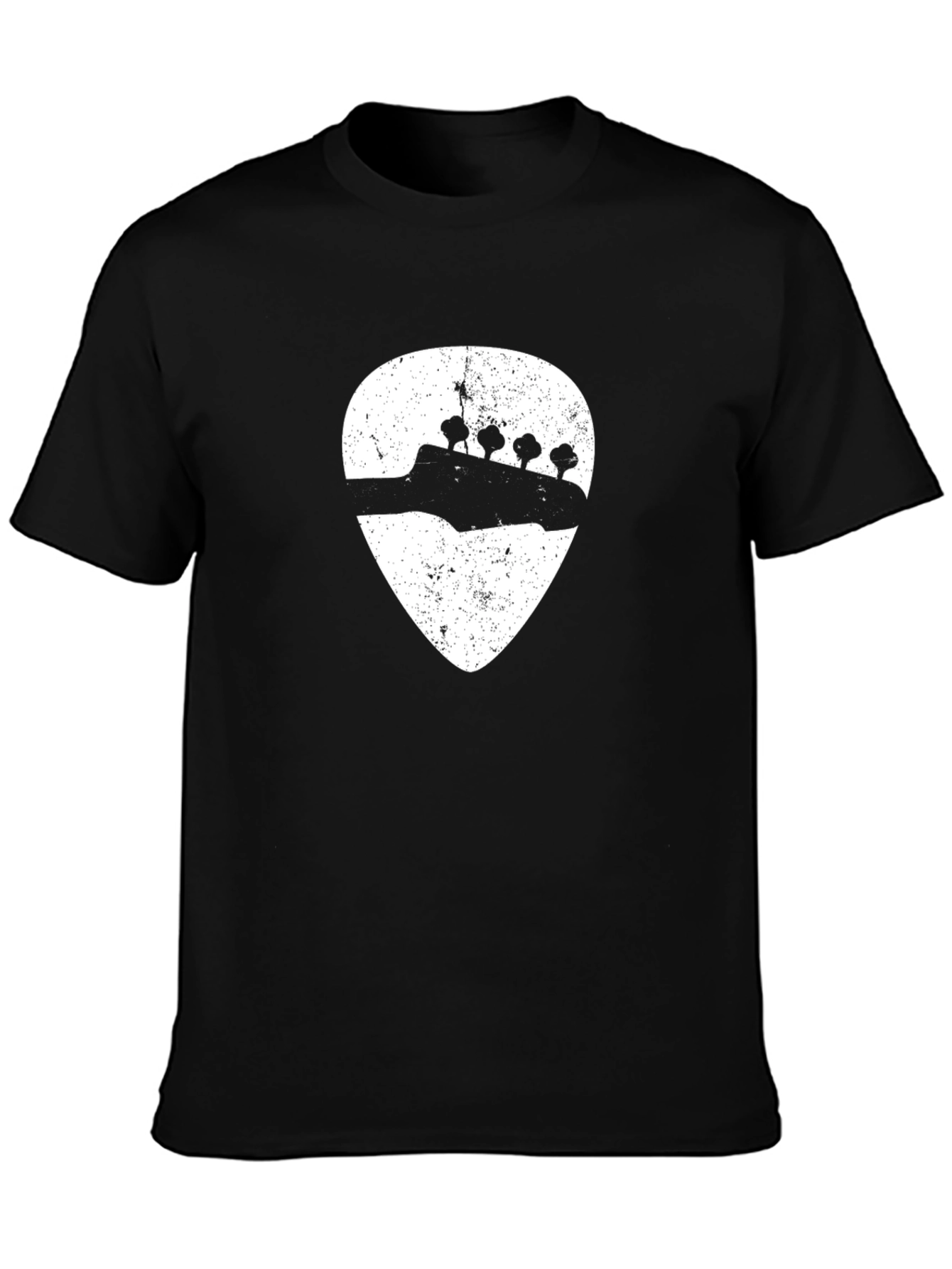 Guitar Pick Bass Headstock Graphic Tee
