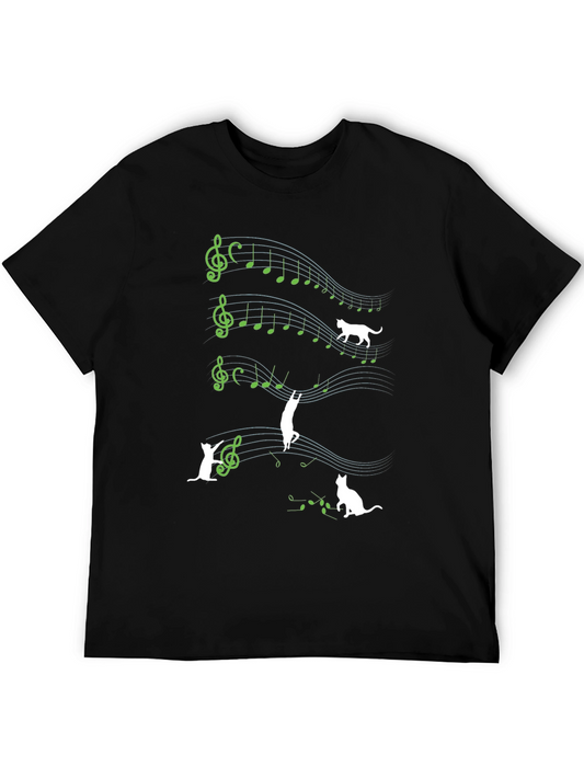 Musical Cat T-Shirt - Quirky Music Lover Tee