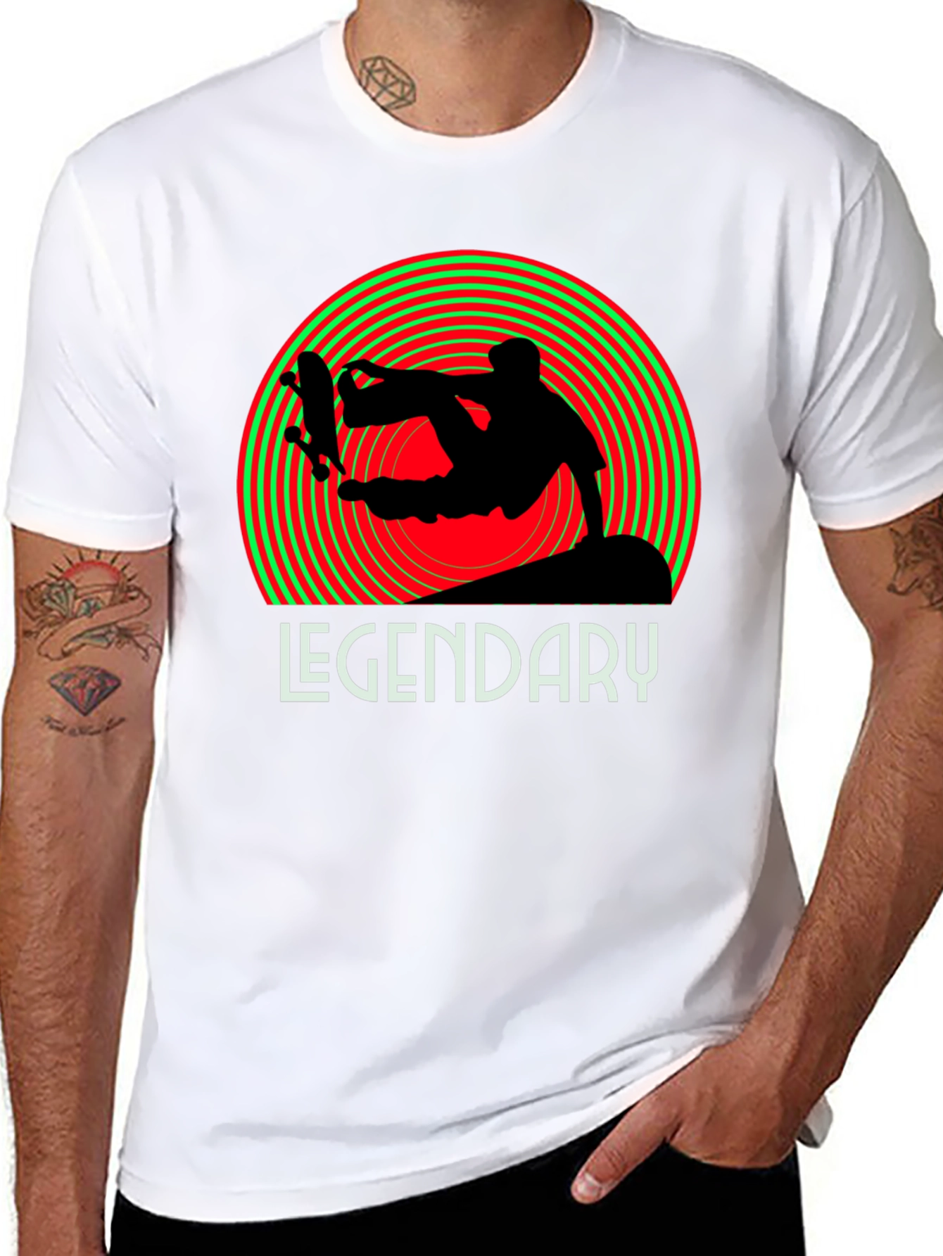 Legendary Skateboarder Graphic Tee - Black