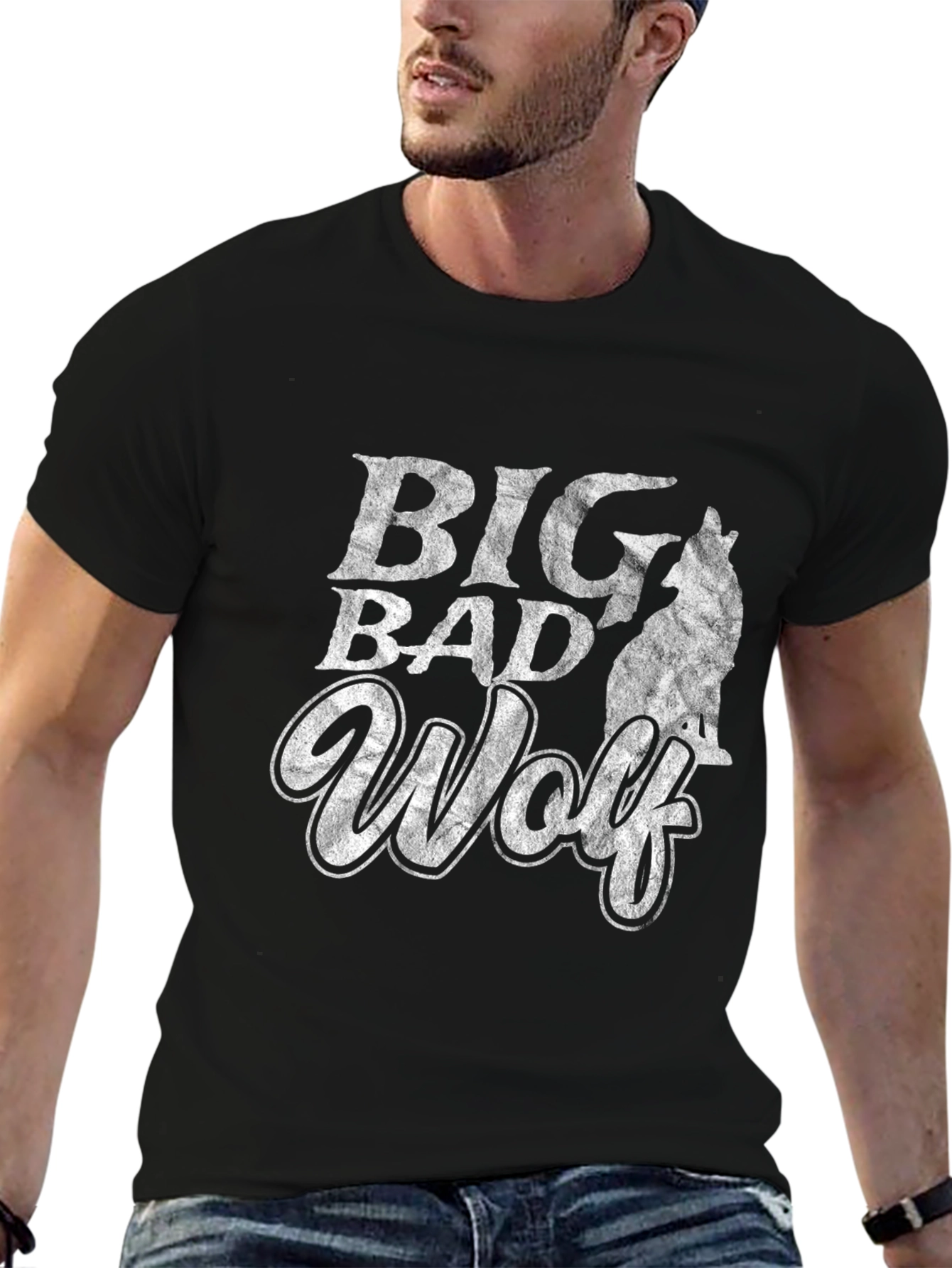 Big Bad Wolf Graphic Print T-Shirt
