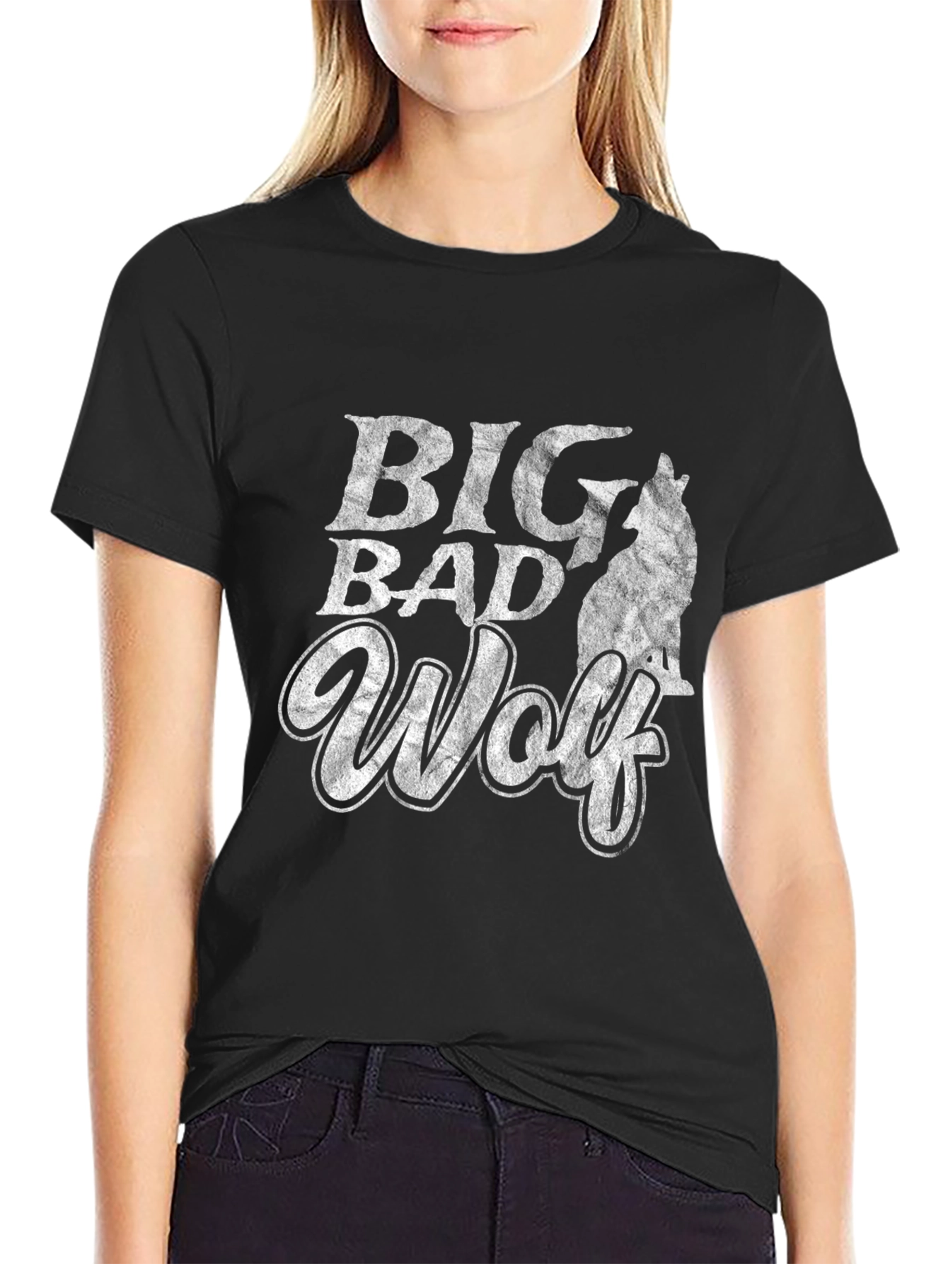 Big Bad Wolf Graphic Print T-Shirt