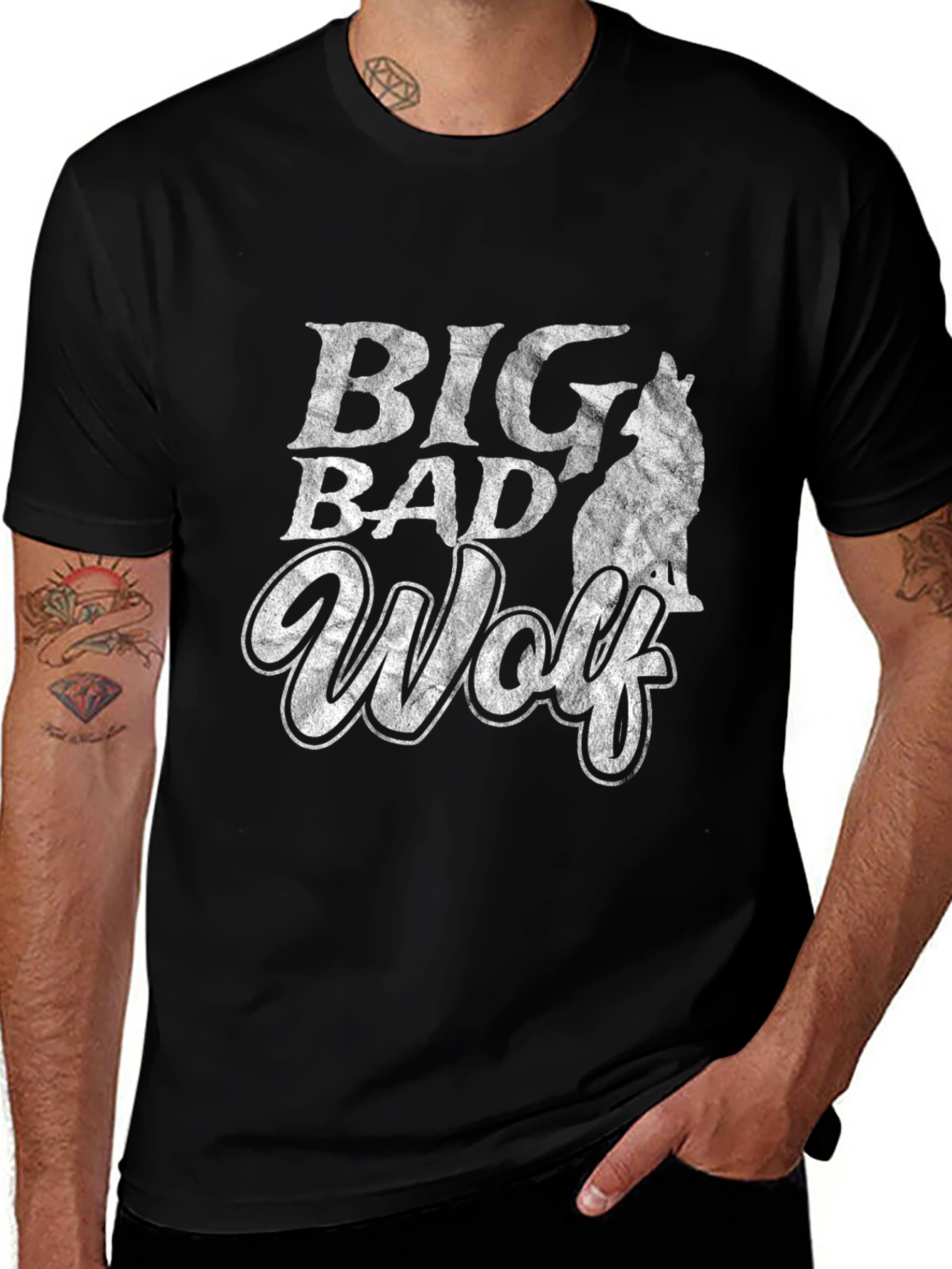 Big Bad Wolf Graphic Print T-Shirt