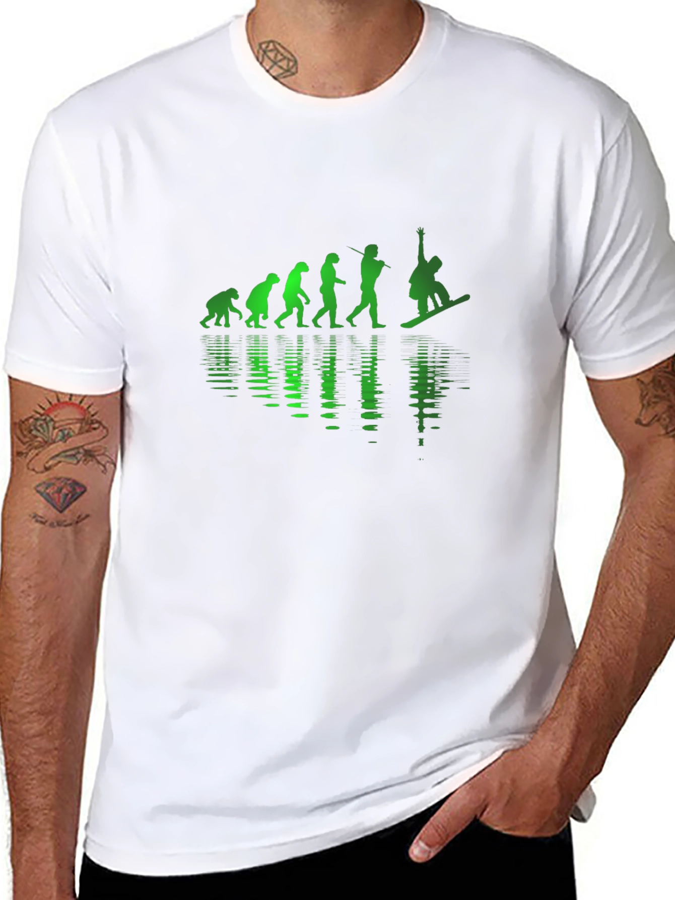 Snowboarder Evolution Black T-Shirt
