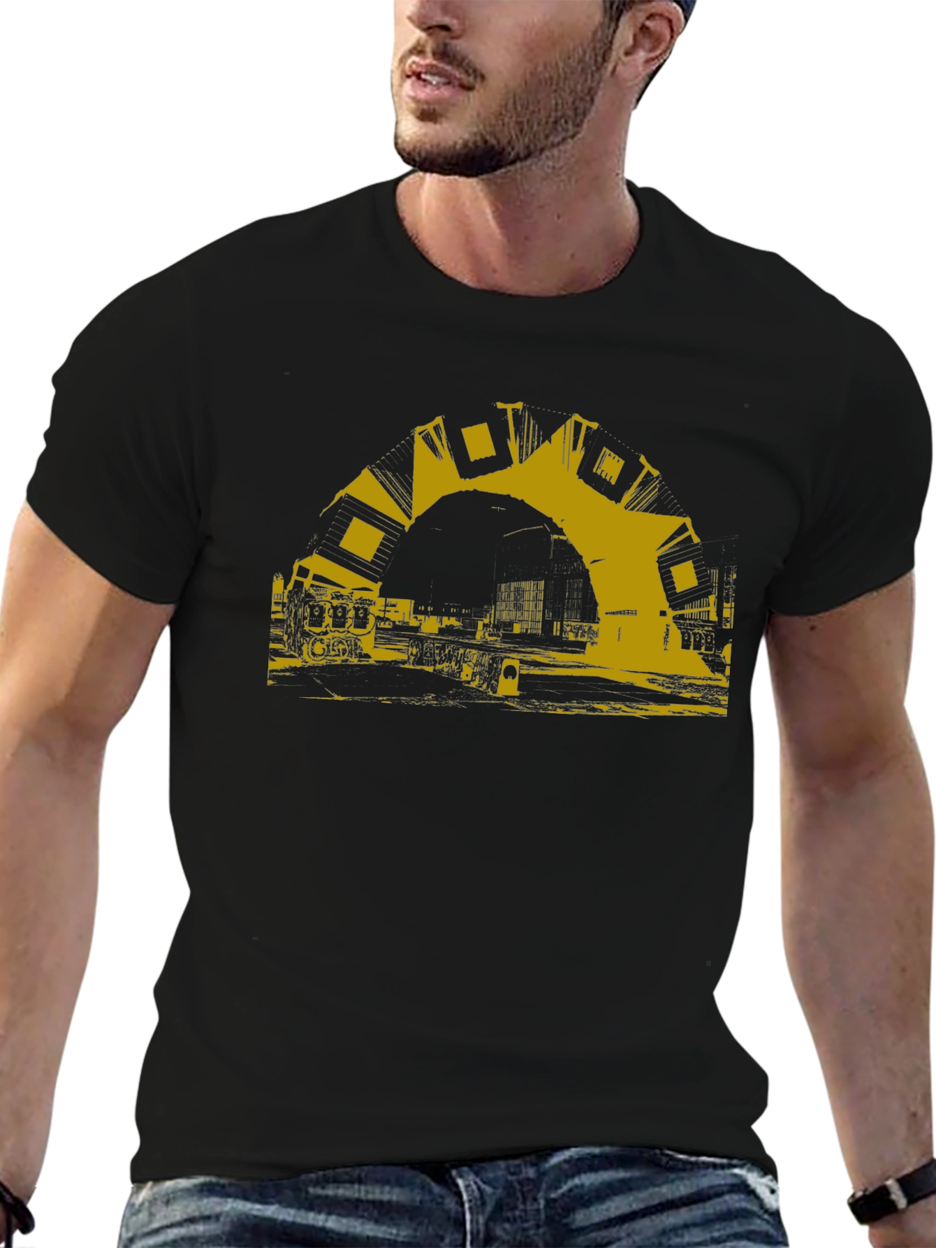 Urban Arch Graphic Tee - Modern Black T-Shirt