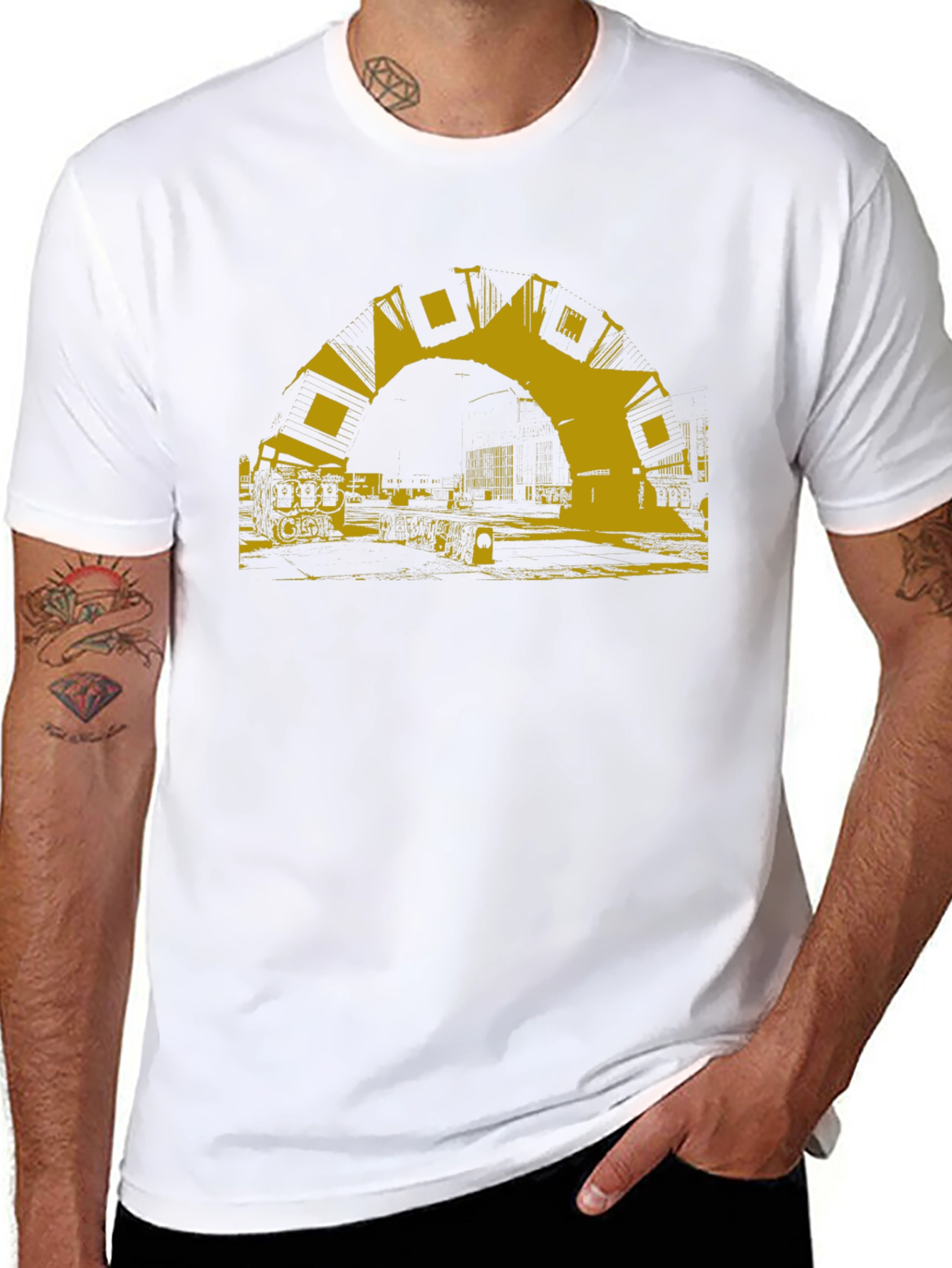 Urban Arch Graphic Tee - Modern Black T-Shirt