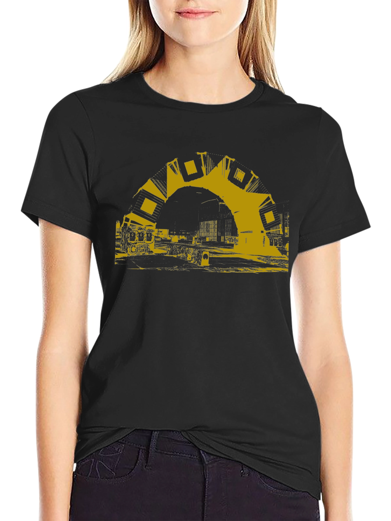 Urban Arch Graphic Tee - Modern Black T-Shirt