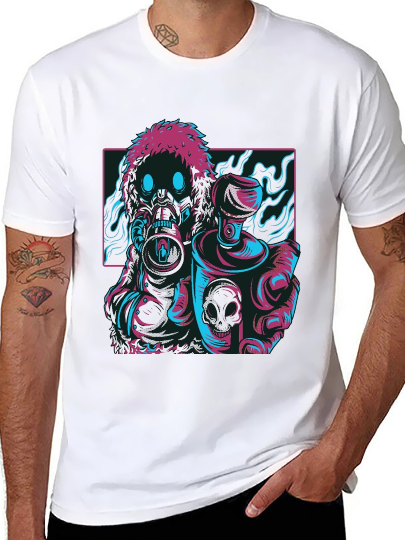 Cyberpunk Graffiti Artist T-Shirt - Black