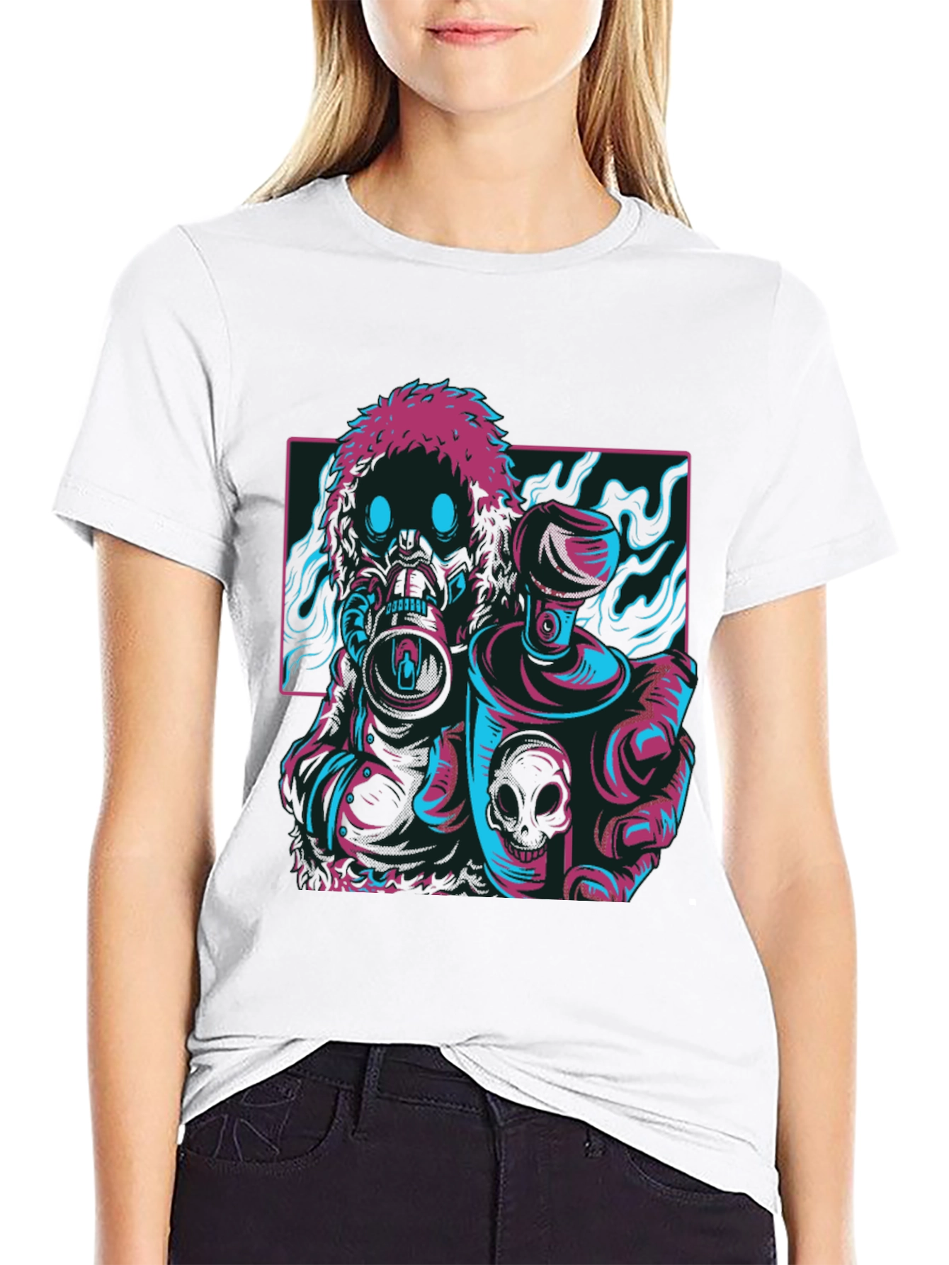 Cyberpunk Graffiti Artist T-Shirt - Black