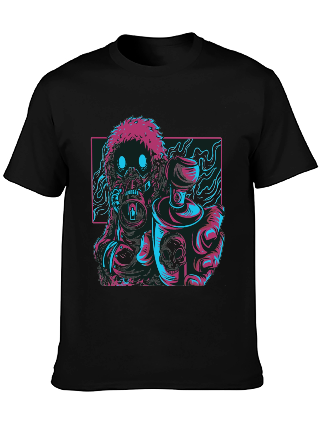 Cyberpunk Graffiti Artist T-Shirt - Black