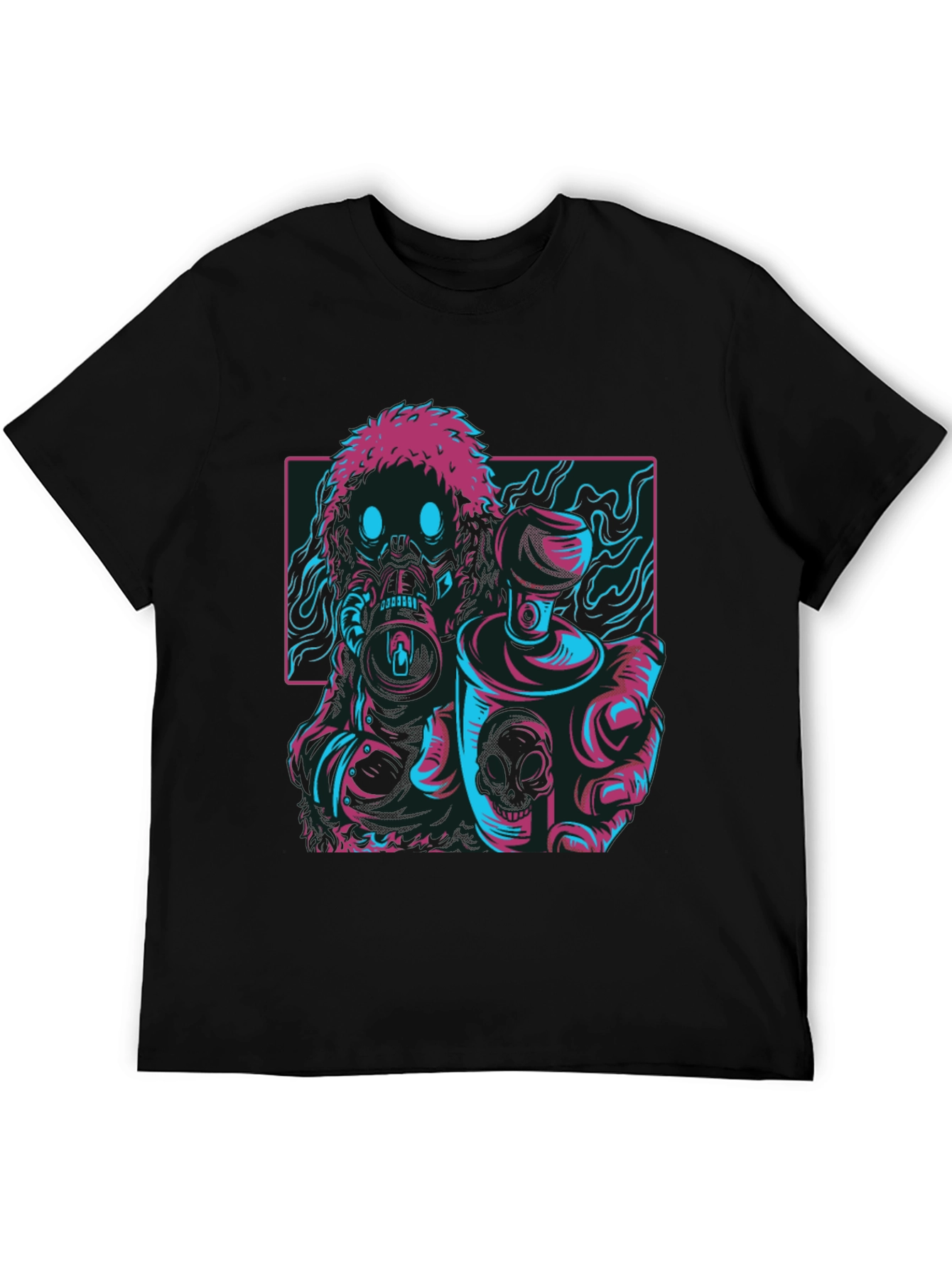 Cyberpunk Graffiti Artist T-Shirt - Black