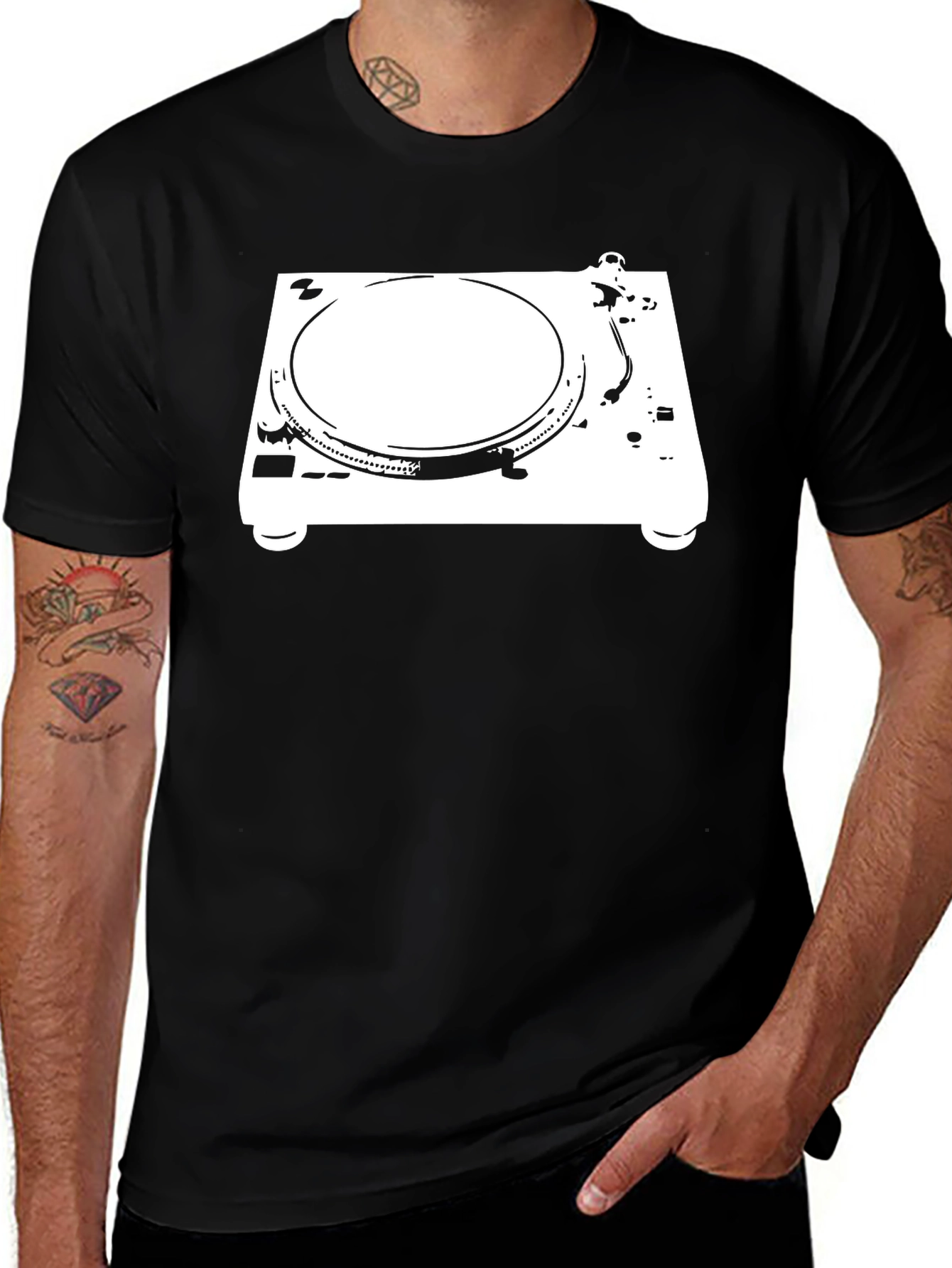 Turntable Graphic Tee - DJ Music Lover Shirt
