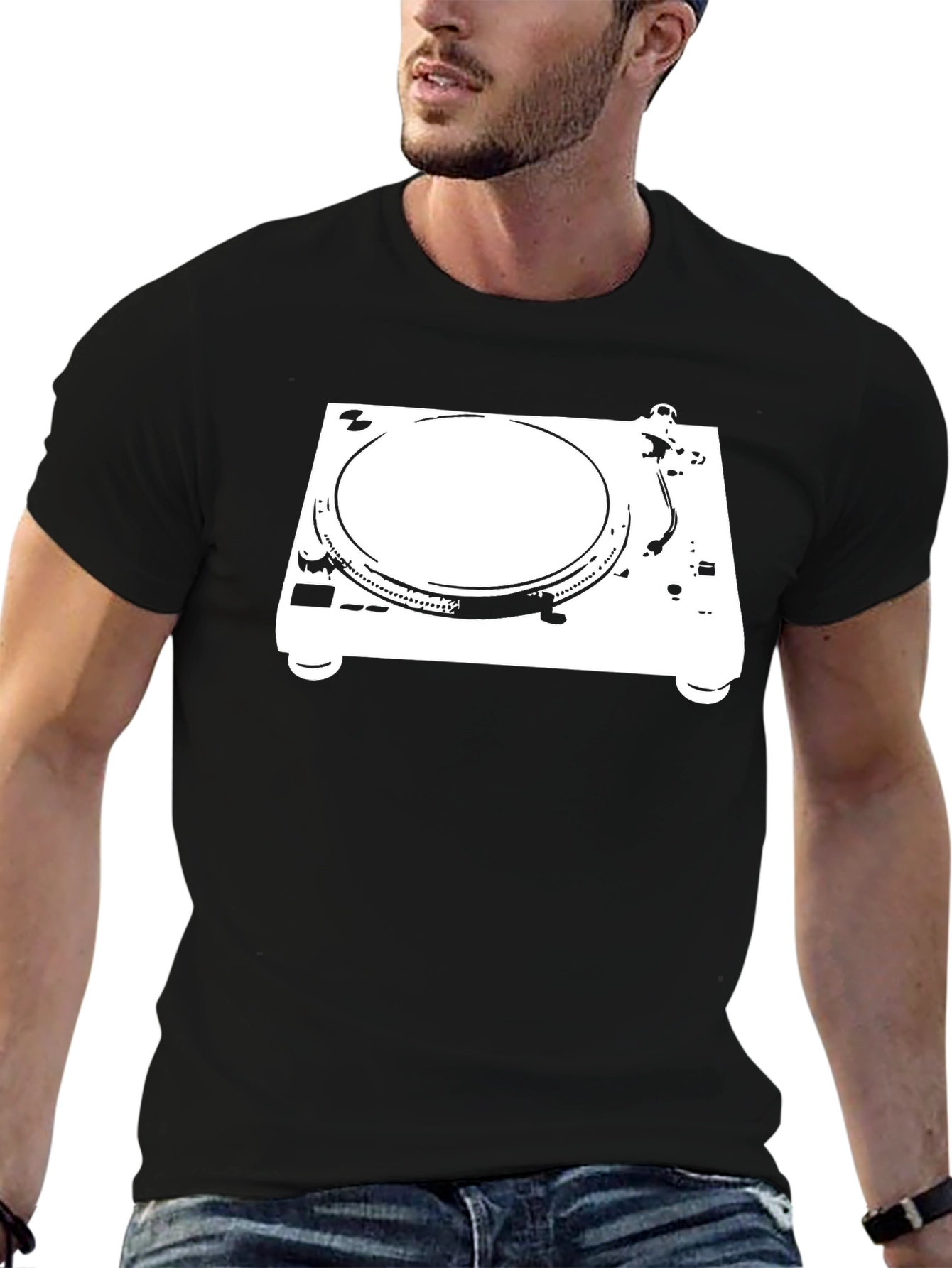 Turntable Graphic Tee - DJ Music Lover Shirt