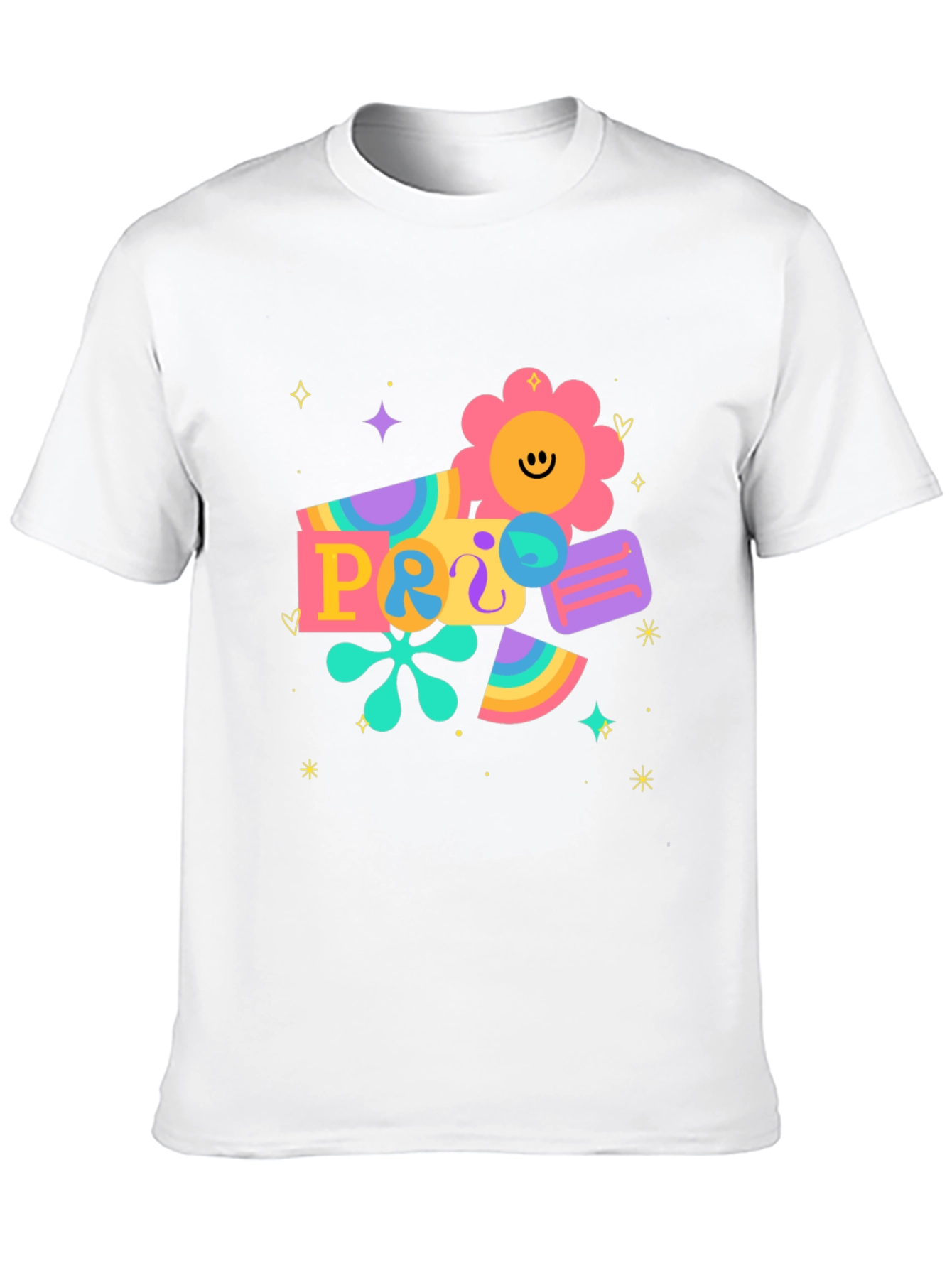 Retro Pride Graphic Tee - Black Cotton Blend T-Shirt