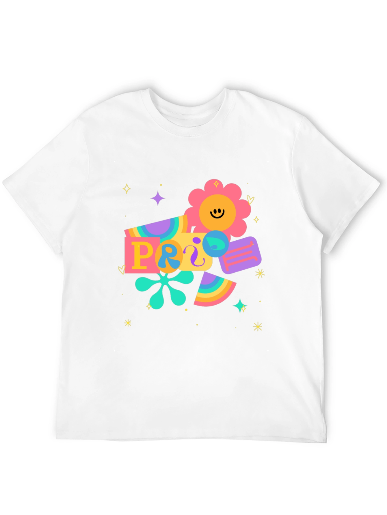 Retro Pride Graphic Tee - Black Cotton Blend T-Shirt