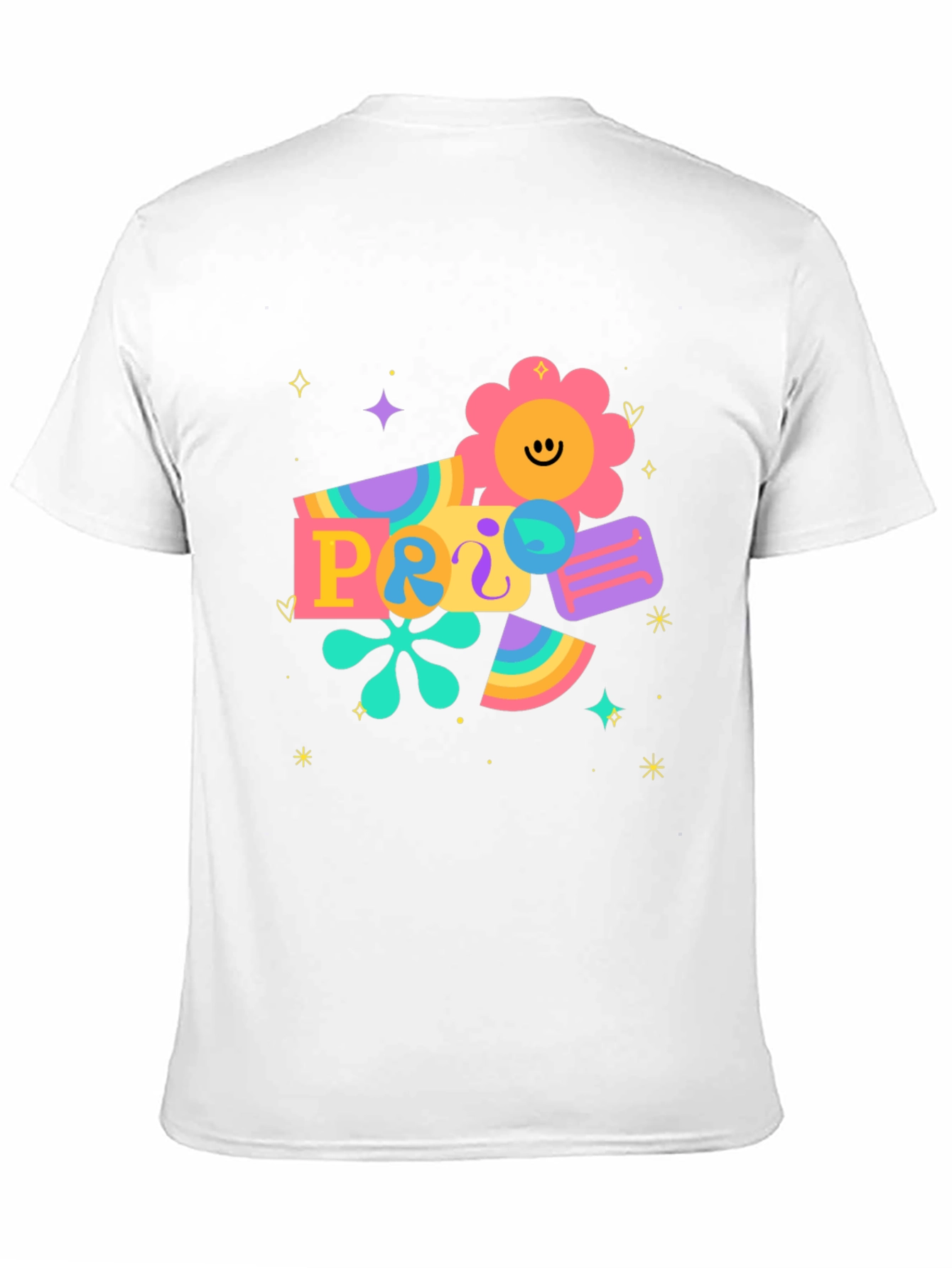 Retro Pride Graphic Tee - Black Cotton Blend T-Shirt