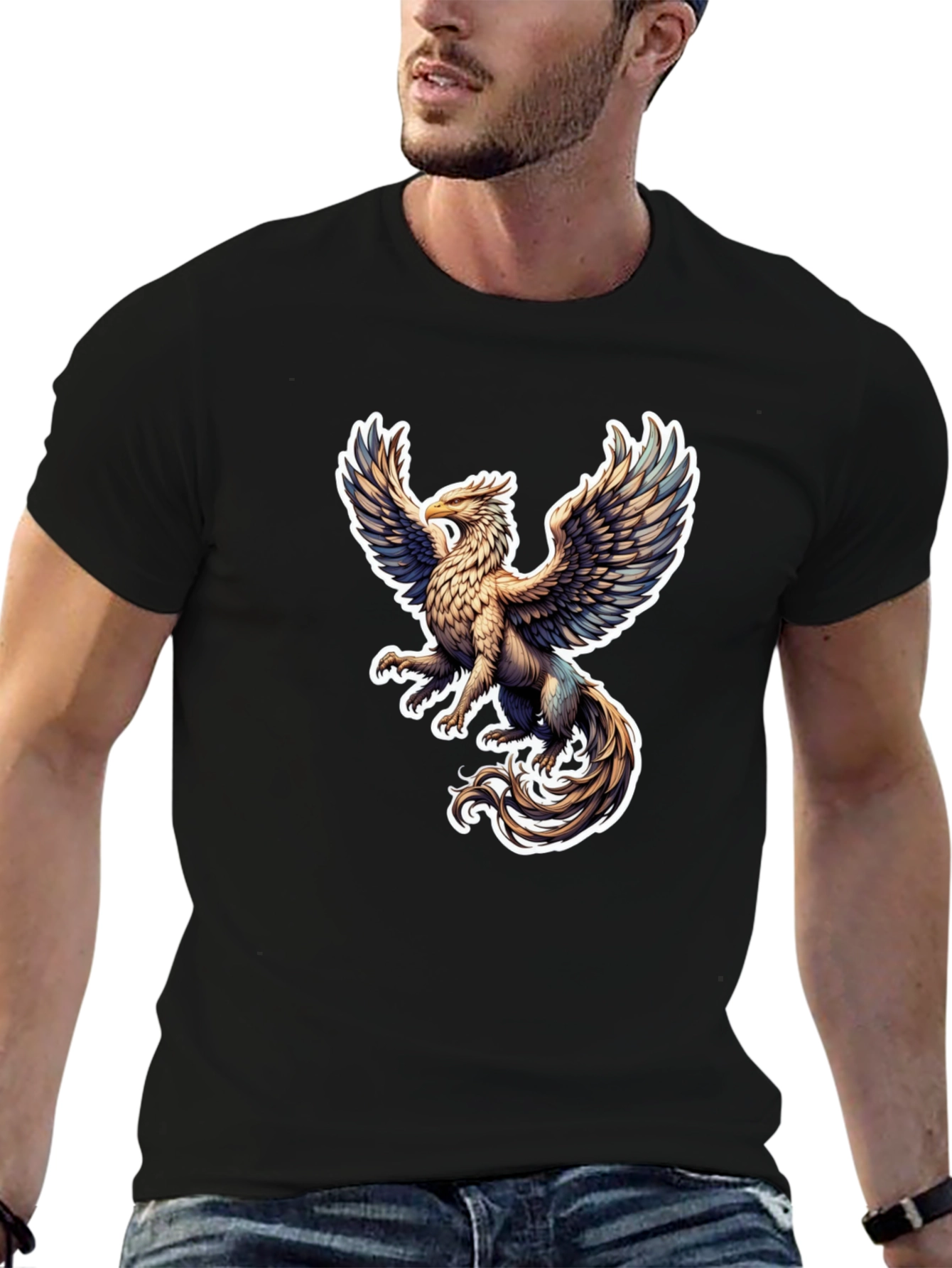 Griffin Graphic Tee - Black Stylish T-Shirt