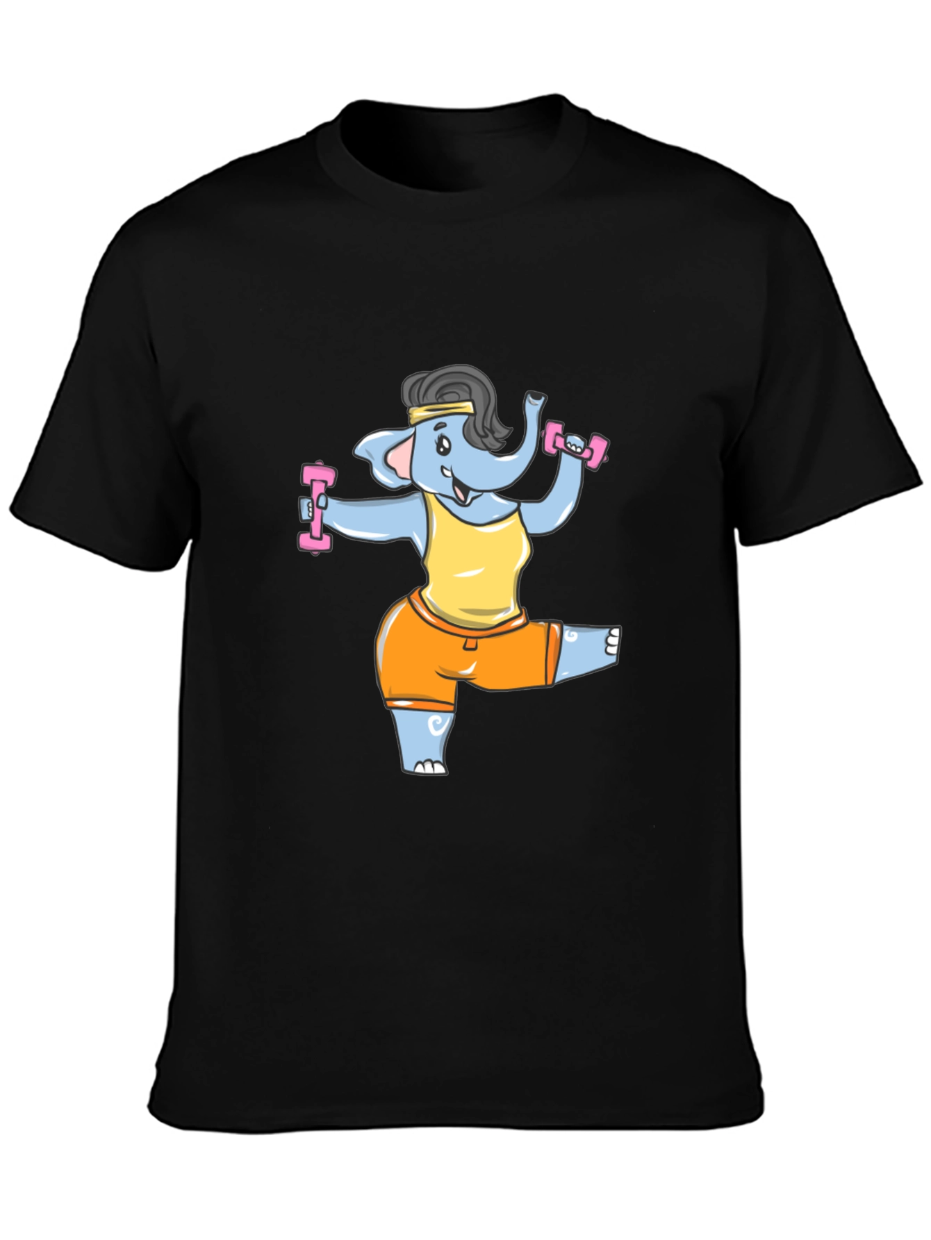 Funny Elephant Gym T-Shirt - Black