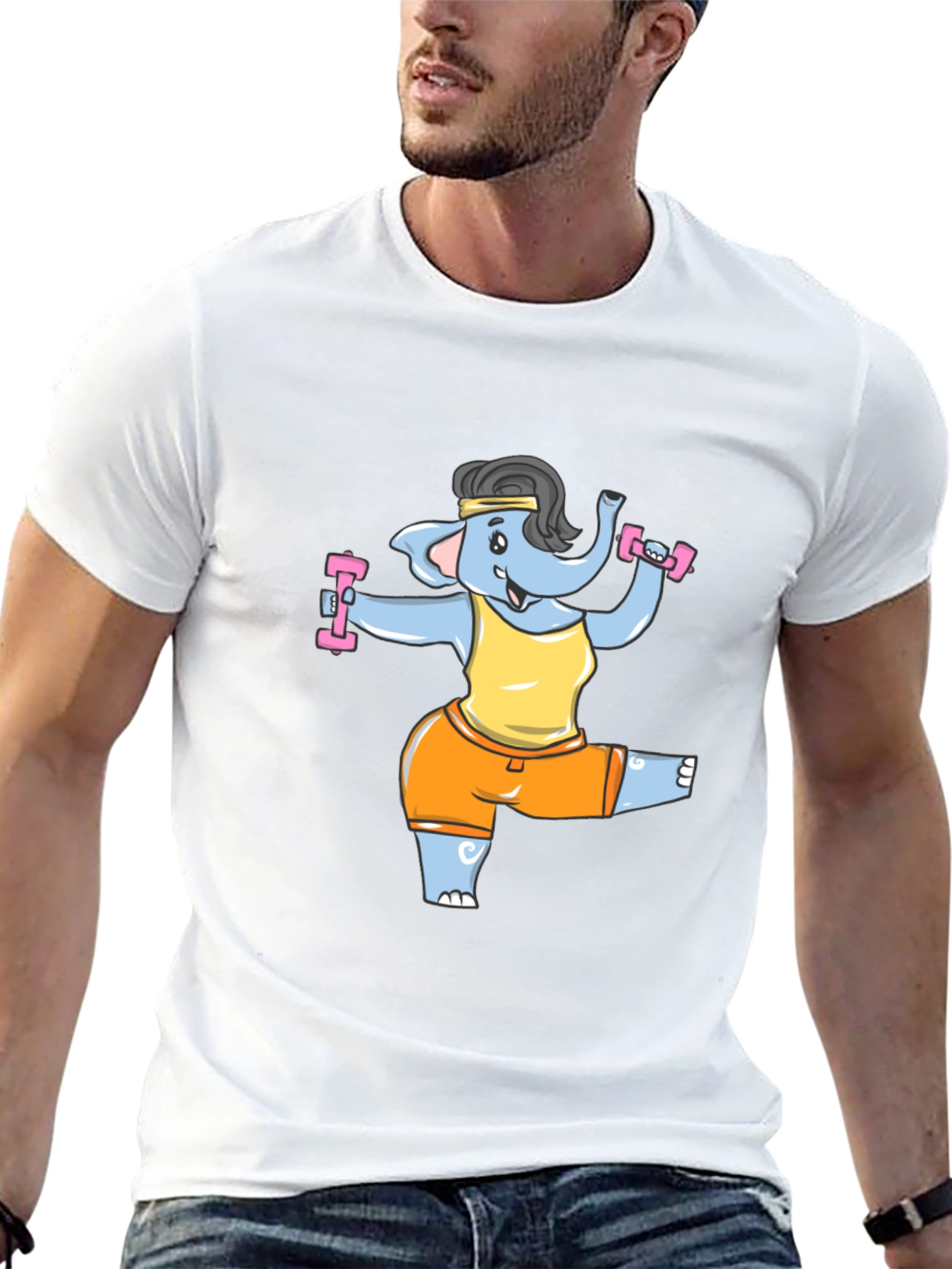 Funny Elephant Gym T-Shirt - Black