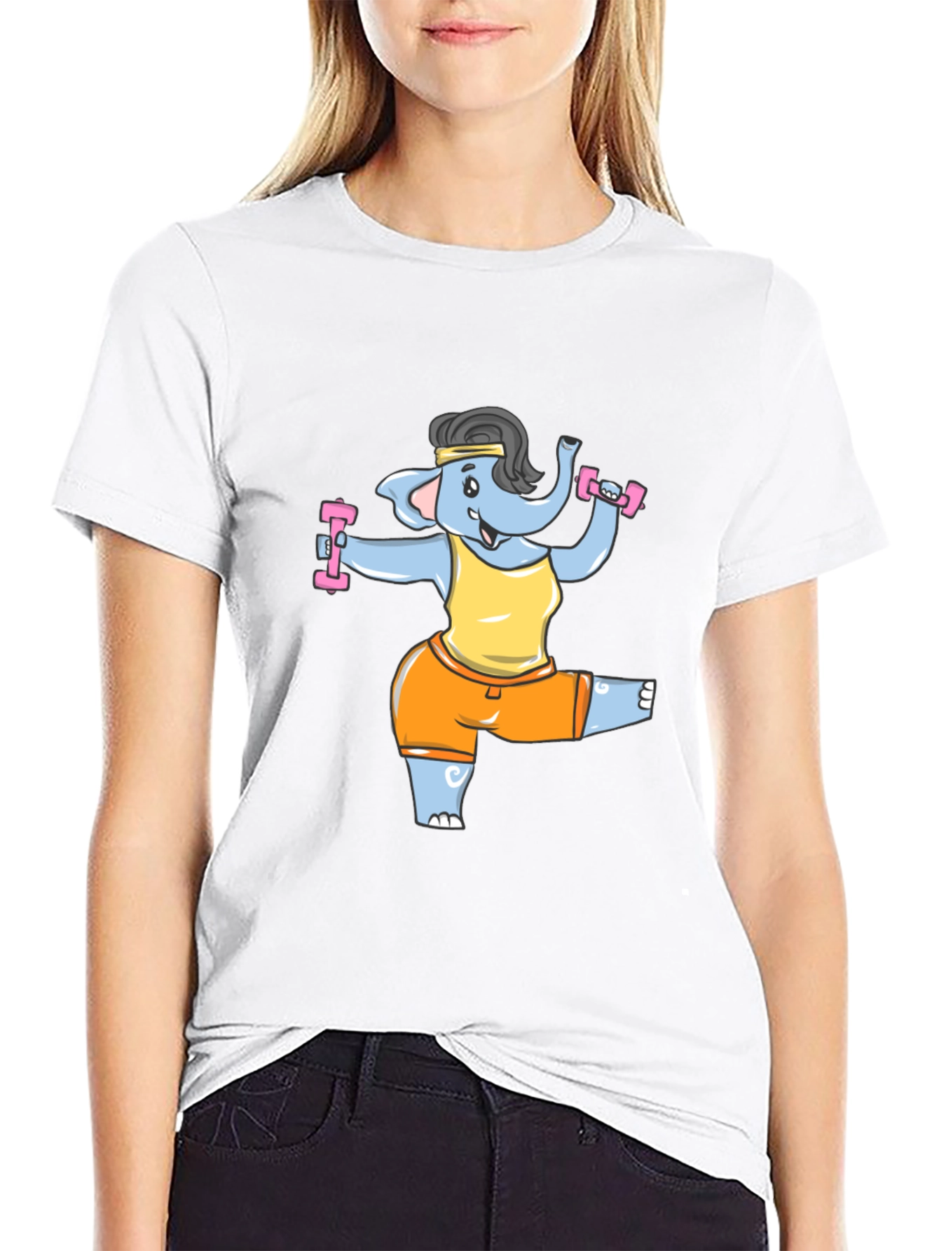 Funny Elephant Gym T-Shirt - Black