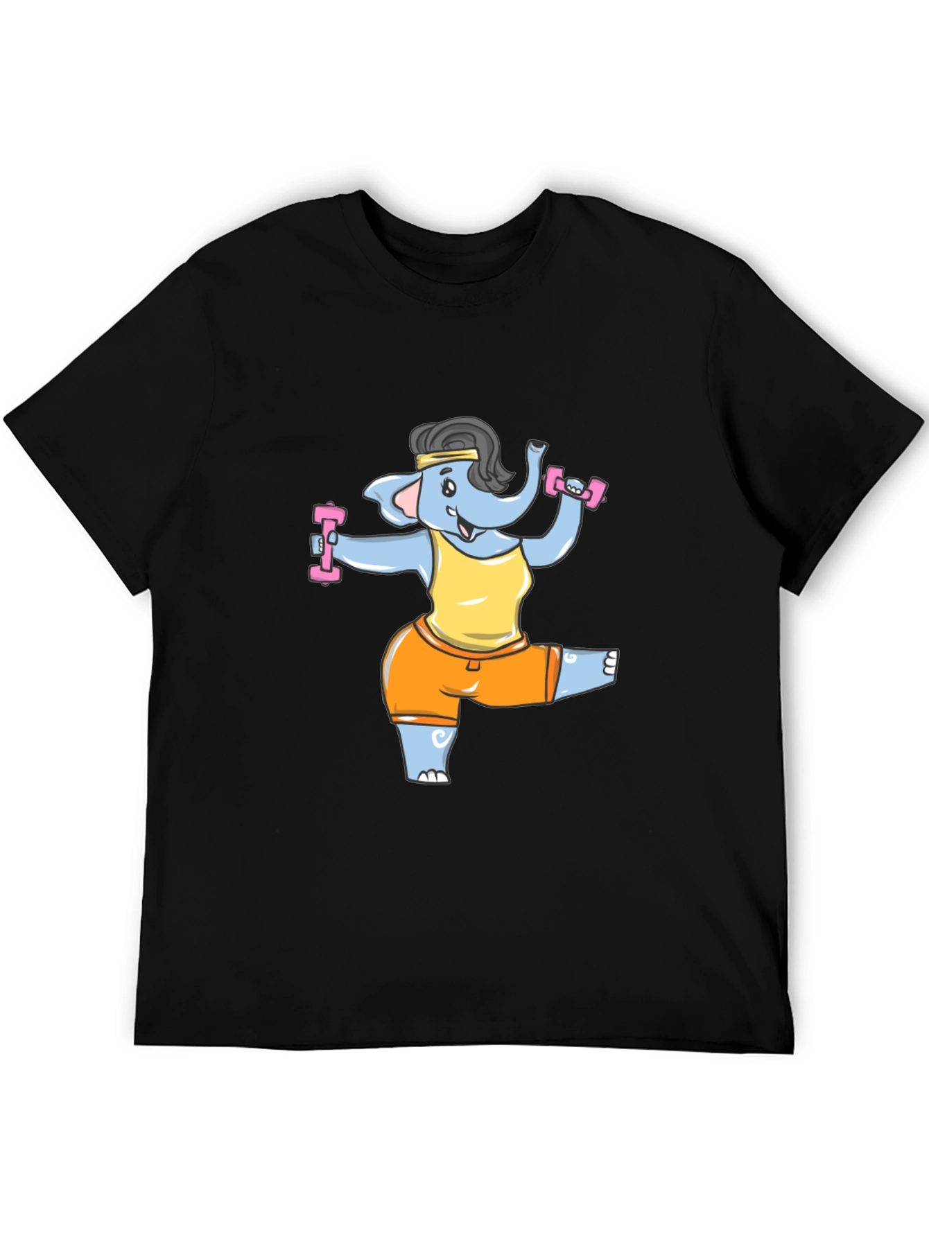 Funny Elephant Gym T-Shirt - Black