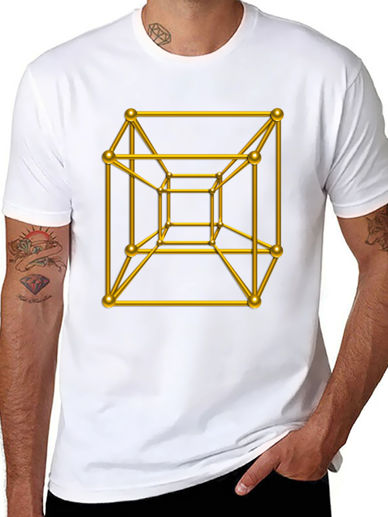 Geometric Cube T-Shirt - Black Graphic Tee