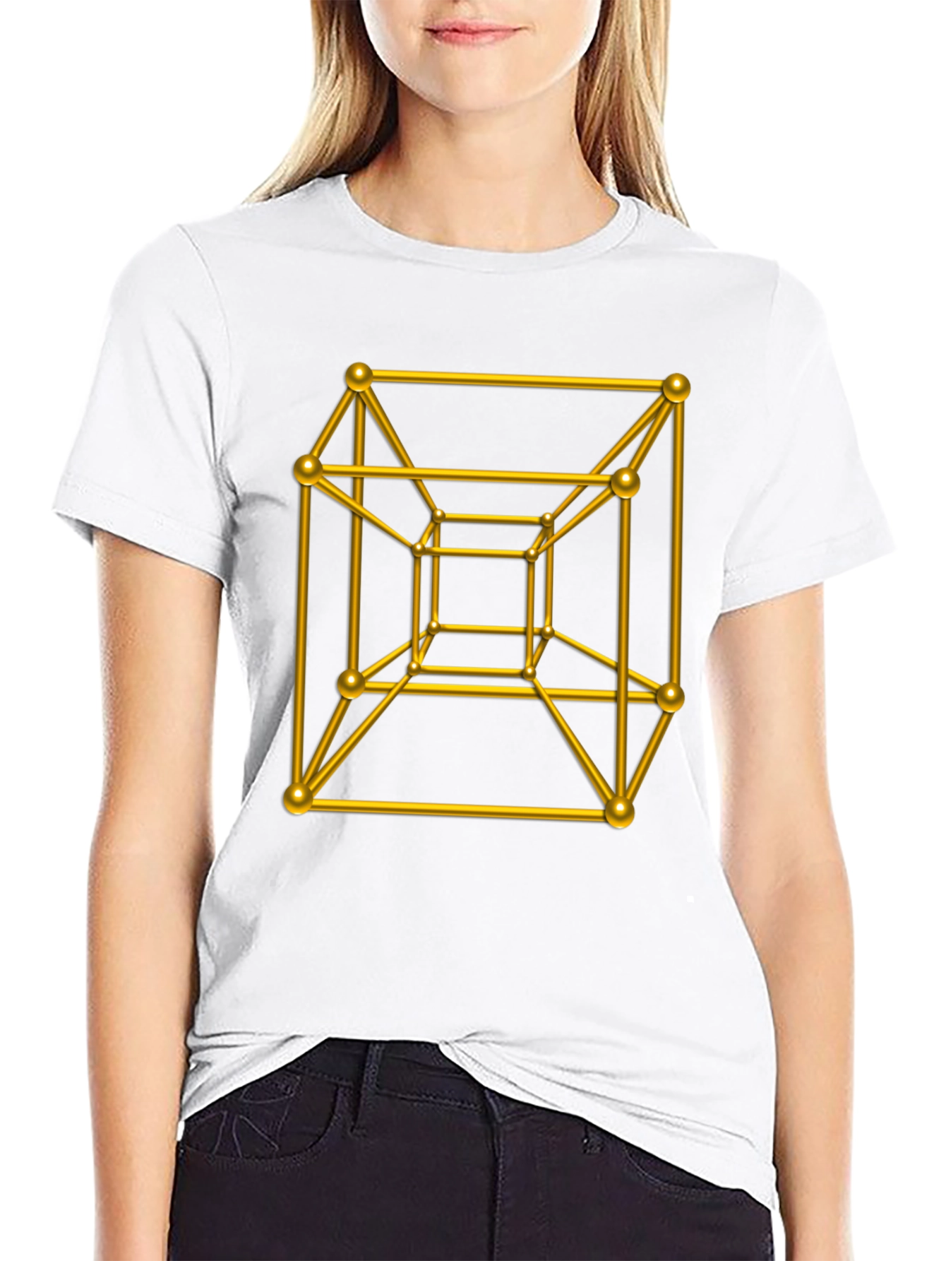 Geometric Cube T-Shirt - Black Graphic Tee