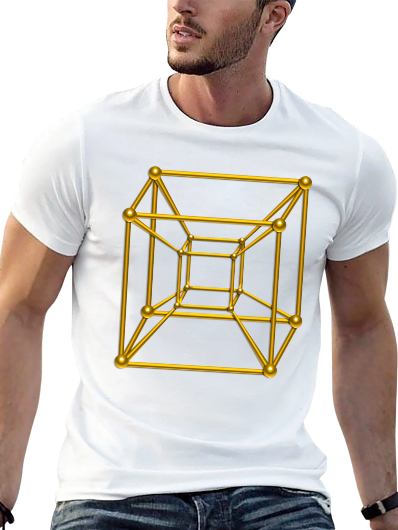 Geometric Cube T-Shirt - Black Graphic Tee