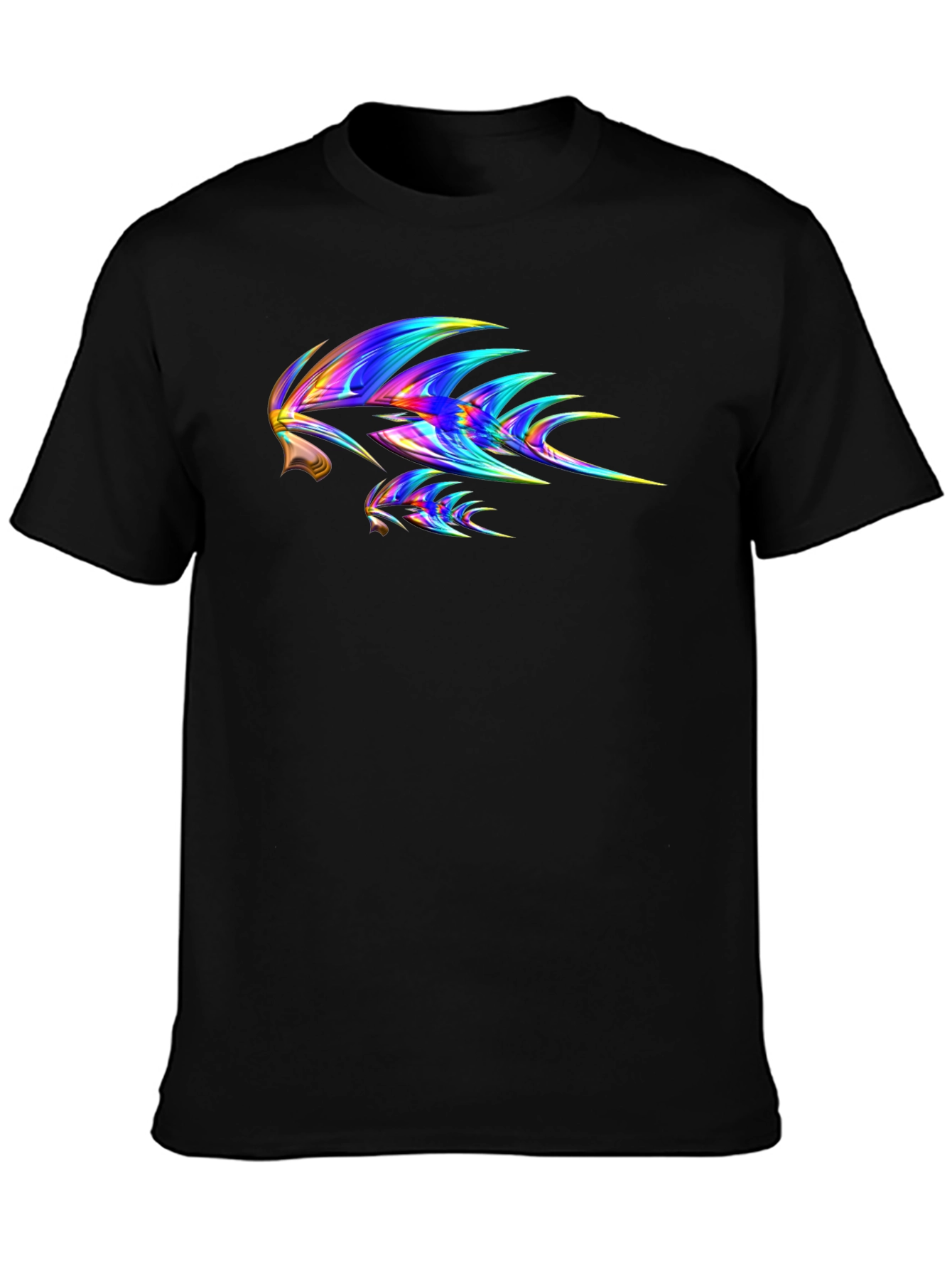 Abstract Tribal Print Black T-Shirt